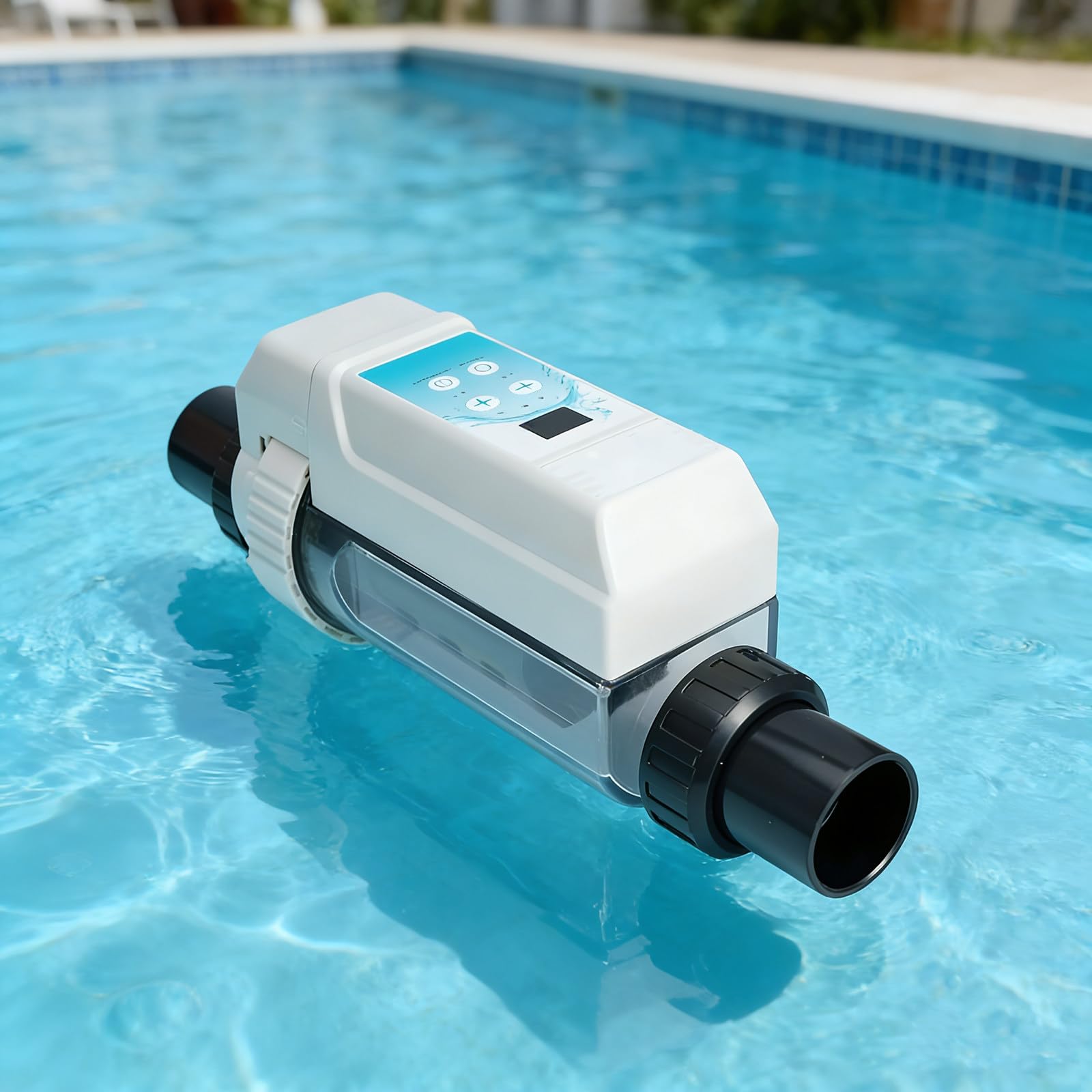 Salt Water Pool Chlorinator System Salt Chlorine Generator for Inground Pools Saltwater Pool System with Titanium Cell, LED Control Panel, Self-Cleaning Function 60m³Pool