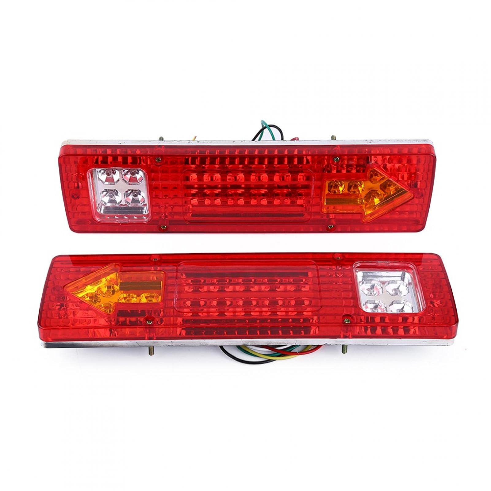 YnGia Luci Posteriori Per Rimorchio Rosse, 2PCS 4 Pollici Luce Freno Rotonda 16 LED Fanale Posteriore Indicatore Di Stop Per Camion Con Passacavo A - Foto 9