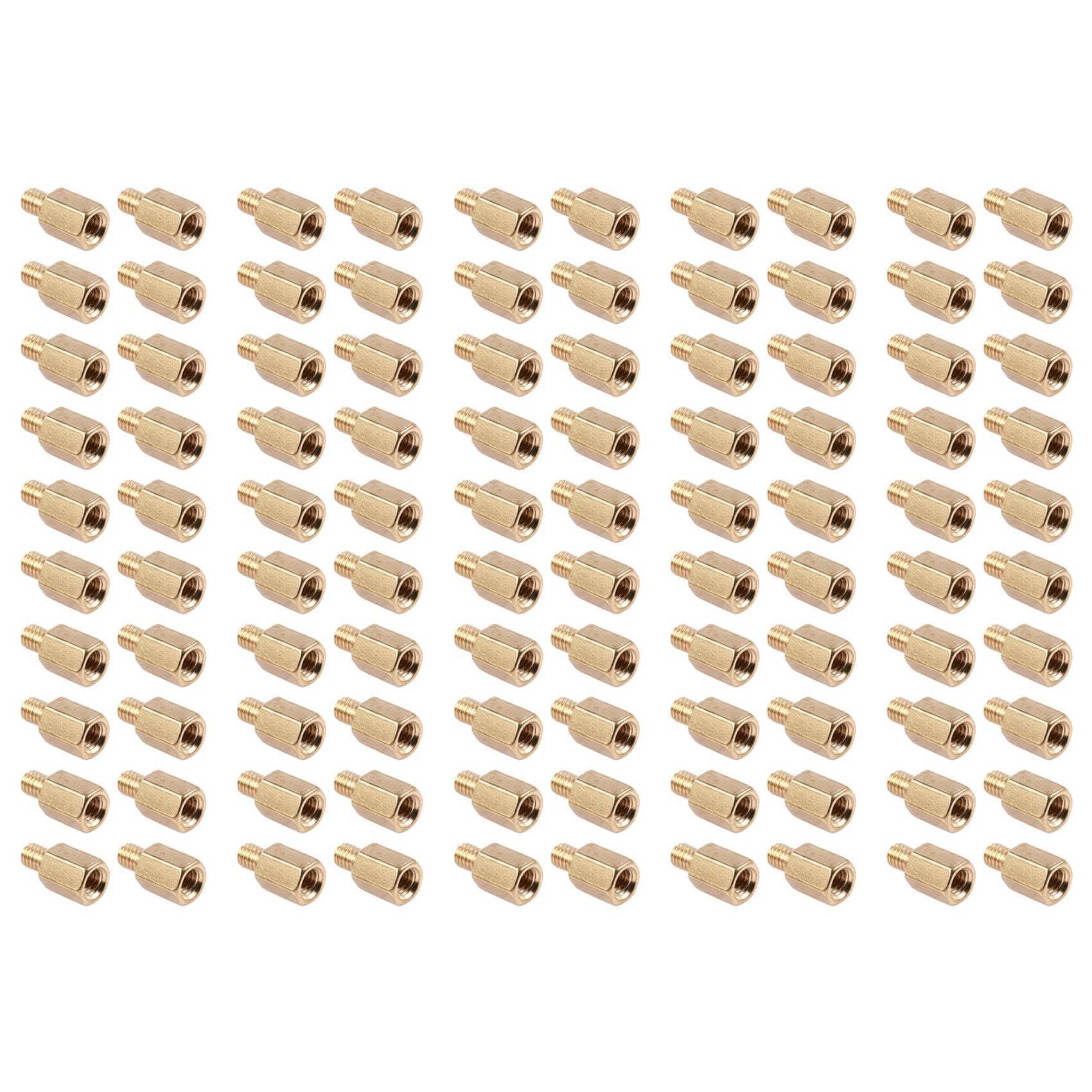 Jnchdghwa Gold Tone 100 Pcs Pc Pcb Motherboard Brass Standoff Hexagonal Spacer M3 6+4Mm