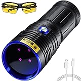 DARKBEAM UV Taschenlampe 365nm Schwarzlicht LED-Ultraviolett-Schwarzlicht, leistungsstarke Woodsche Lampe USB-C wiederaufladbar 50W Haustier Urin Detektor für Mineralien, Lecksuche, Harzaushärtung
