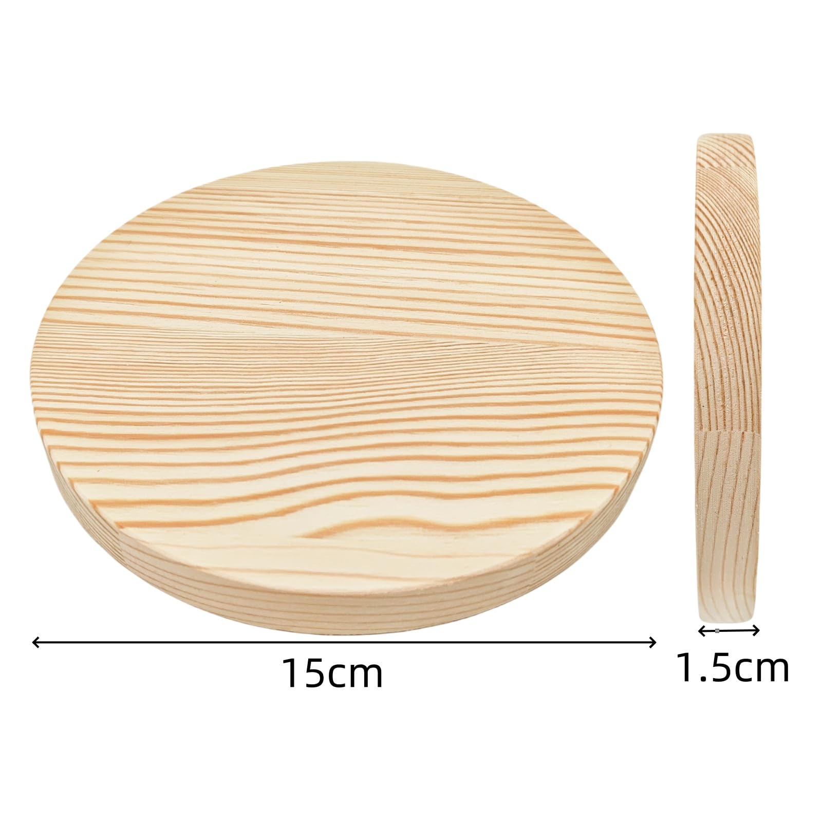 6PCS Pine Circle Plaque, 15x1.5cm Blank Unfinished Round Wooden Circles Plaques for Craft Projects Engraving, Wood Burning, Painting - Image 3