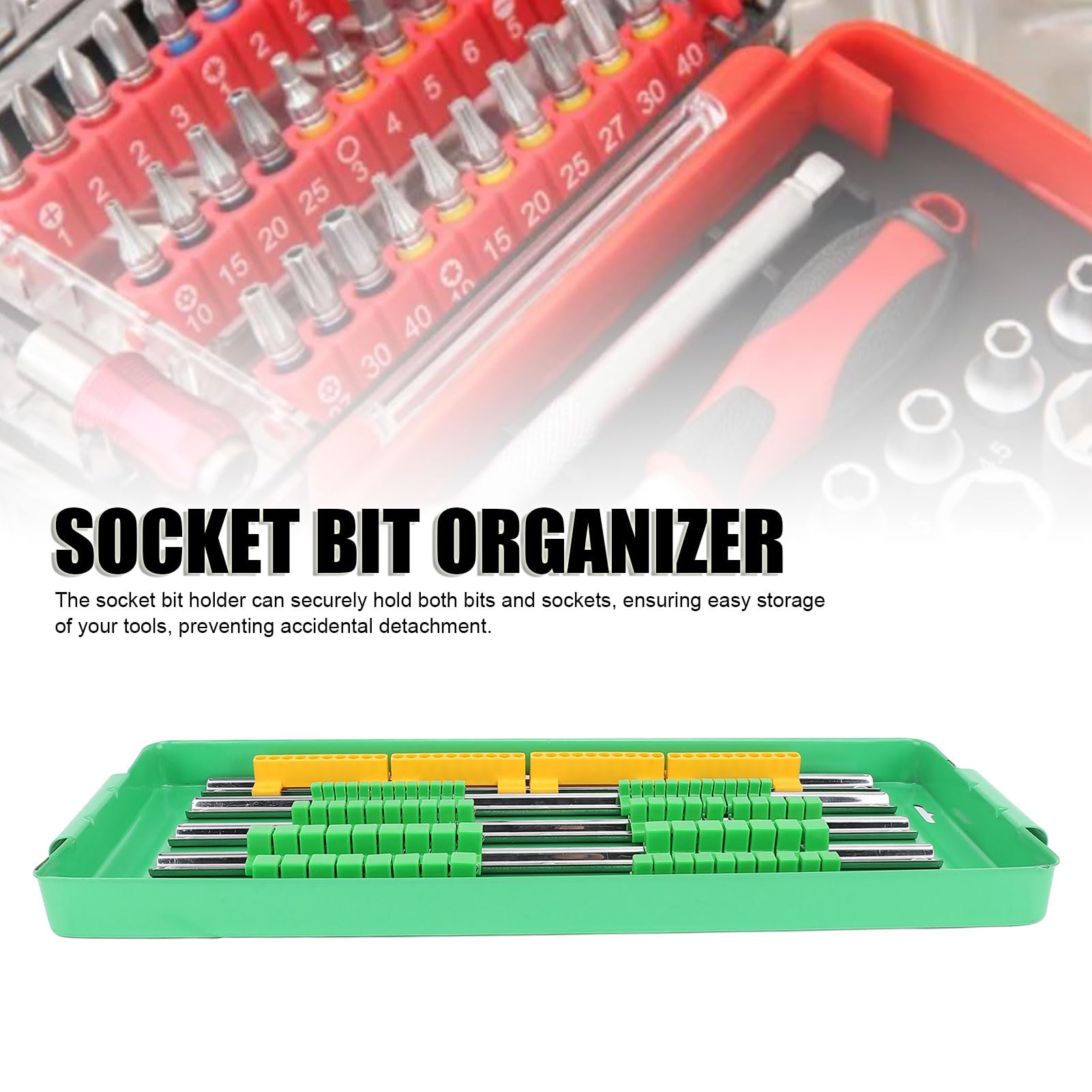 Prigionieri di Trasmissione Regolabili 'Organizzatore a Cricchetto Portatile, Vassoio a Presa Magnetica, Organizzatore Set di Socket Portatili, Presa Multifunzionale con Binario in Alluminio e
