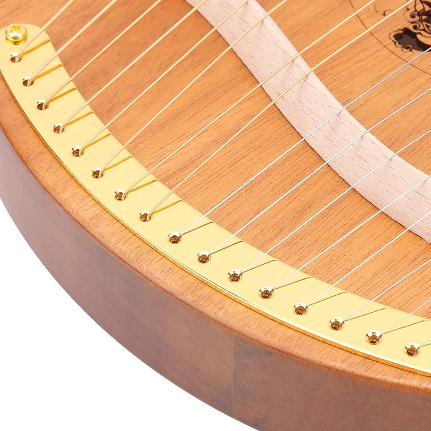 Lira Strumento Musicale，Arpa Piccola Portatile ，16 Corde Stringhe Di Metallo Lyre Harp In Di Mogano ，Per Gli Amanti Della Musica Principianti Bambini Adulti