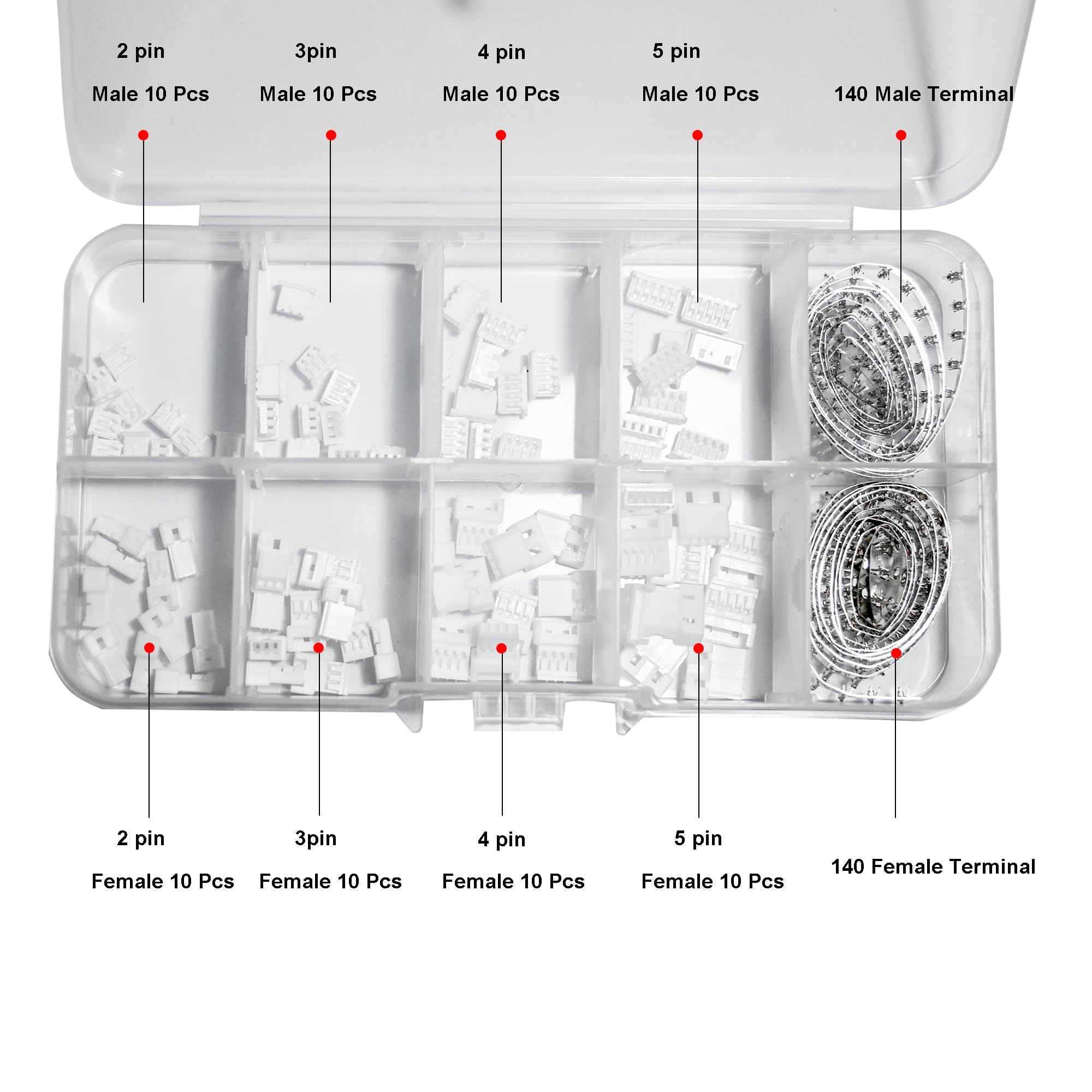 JST Connector Kit - 360PCS Male & Female Connectors -2 JST Connector Kit - 360PCS Male & Female Connectors -2