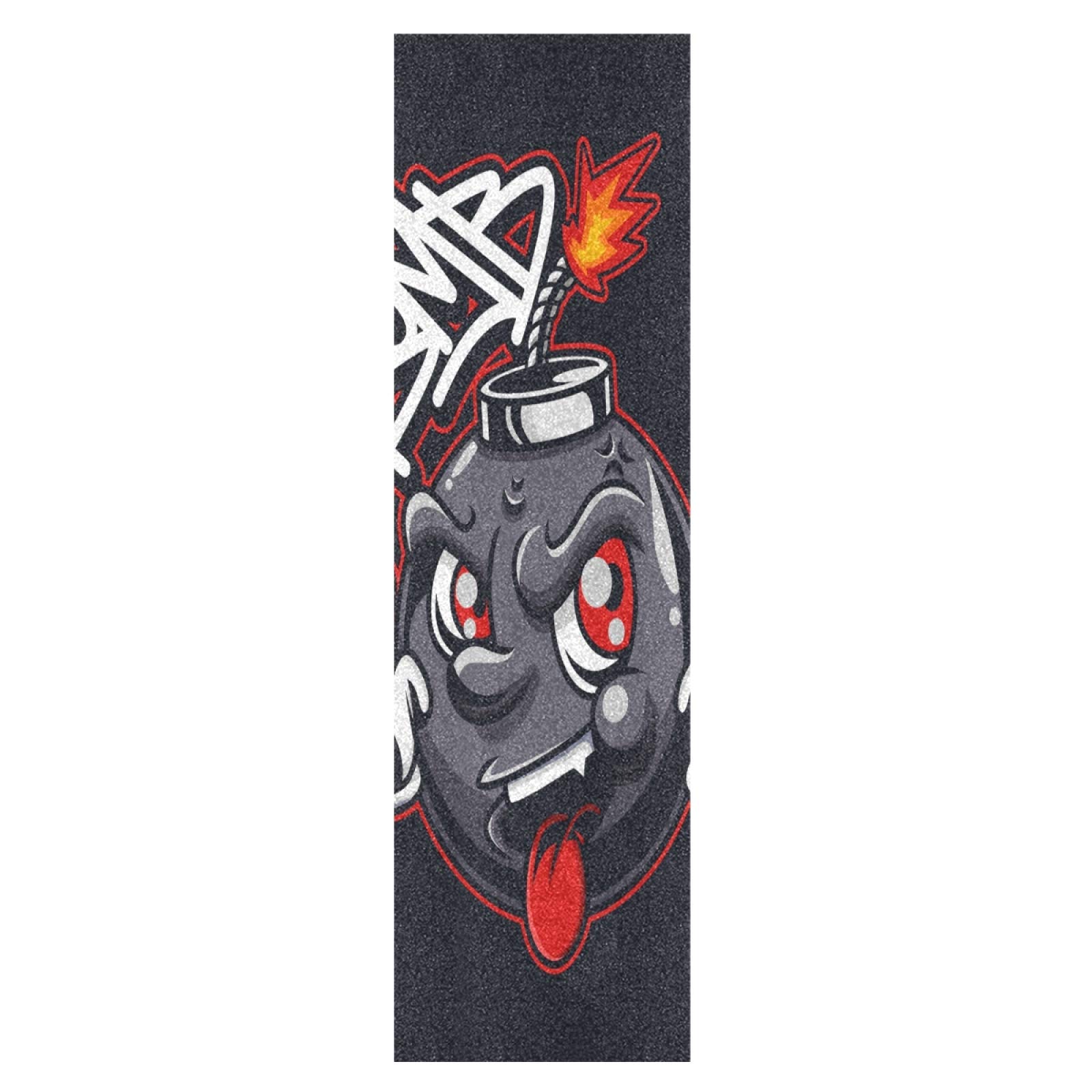 Linda Bomba Fantasma De Azúcar Papel de Lija Antideslizante Hoja Cinta de Agarre Lijas para Patineta Scooter (84 x 23 cm)