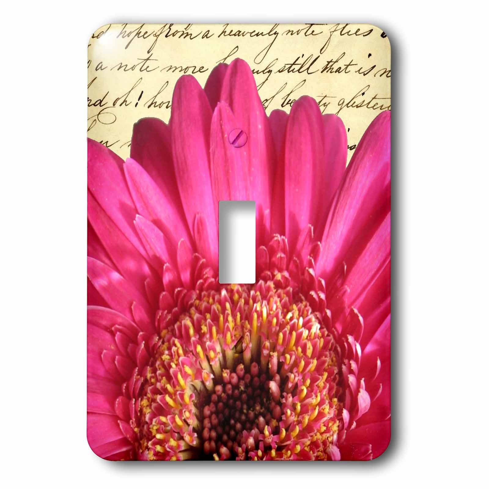 Fleur de gerbera rose vif interrupteur pour remplacer une plaque murale blanche classique