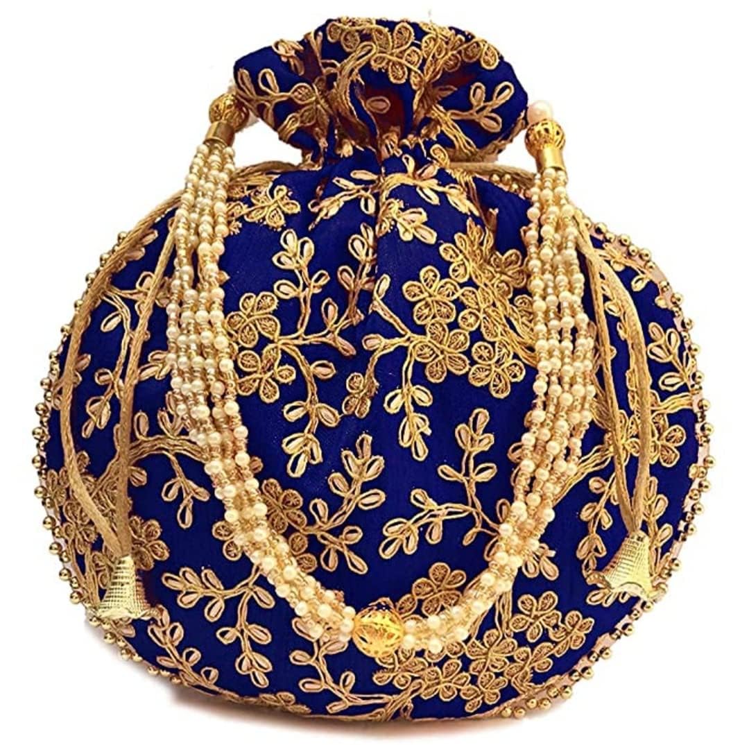 Rajasthani Style Royal Clutch Silk Batwa Bag Ethnic Potli For Women's Zari Work Potli Bridal Potli Wedding Return GIFTS Birthday Kuber Potli-image-32