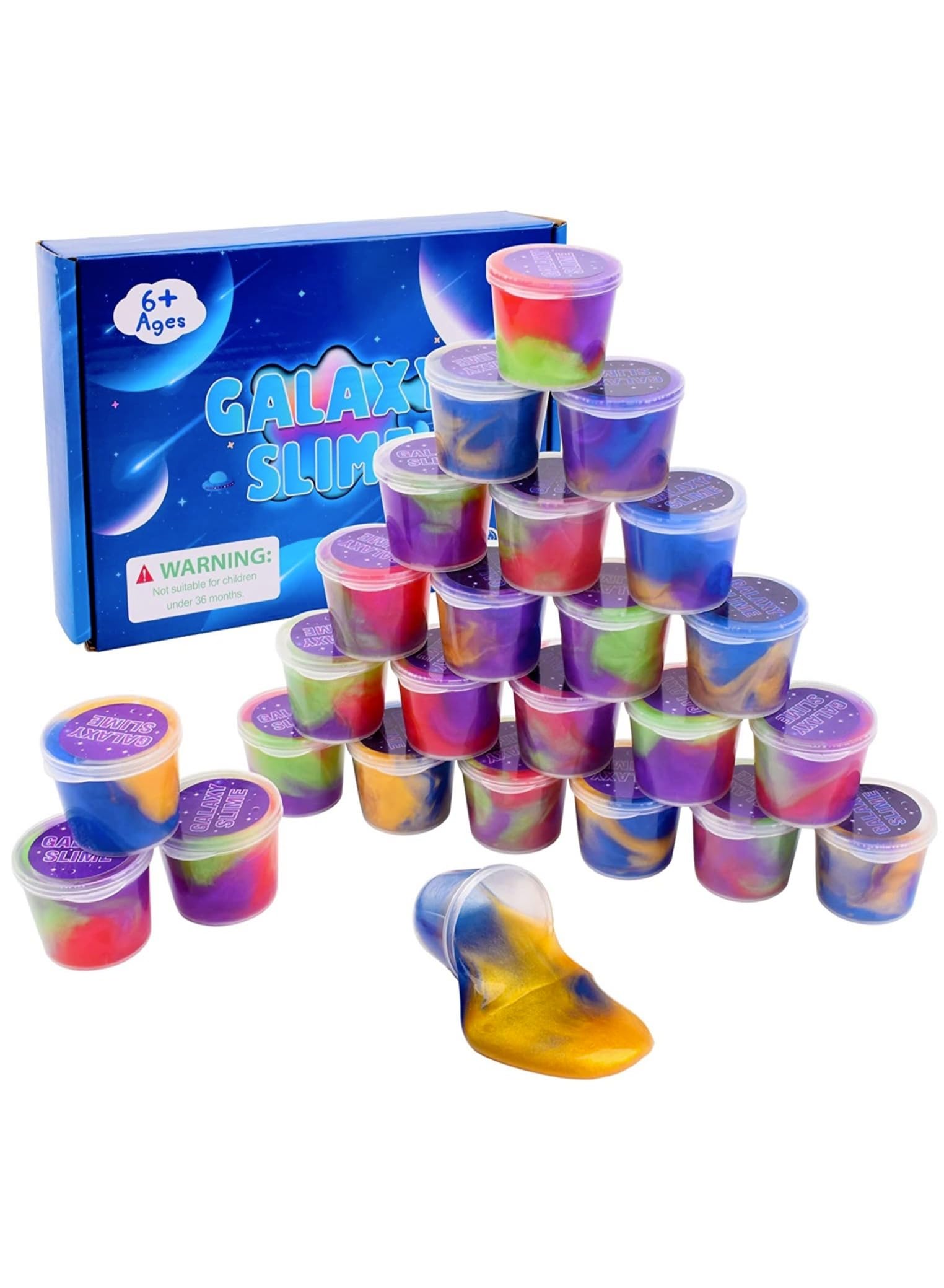 Mlbose 25 Pack Galaxy Slime Putty,Party Favor for Kids,Party Stuffers for Girls & Boys Stress Relief Toys for Birthday Gift Classroom Prizes (Slime 25)