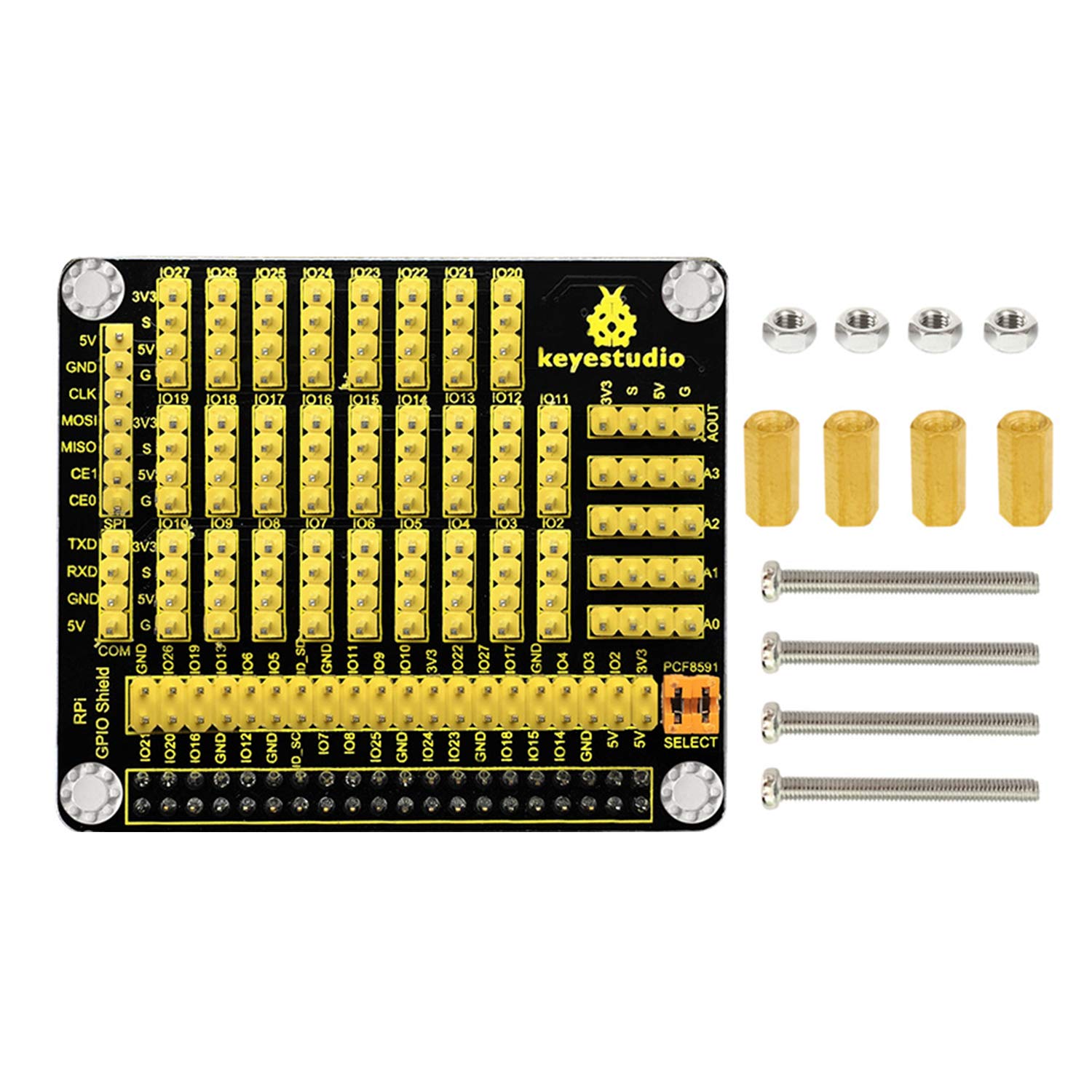 For Raspberry pi 4, GPIO PCF8591 AD/DA Shield Expansion Board for Raspberry Pi 4/3/B+/2 Model B