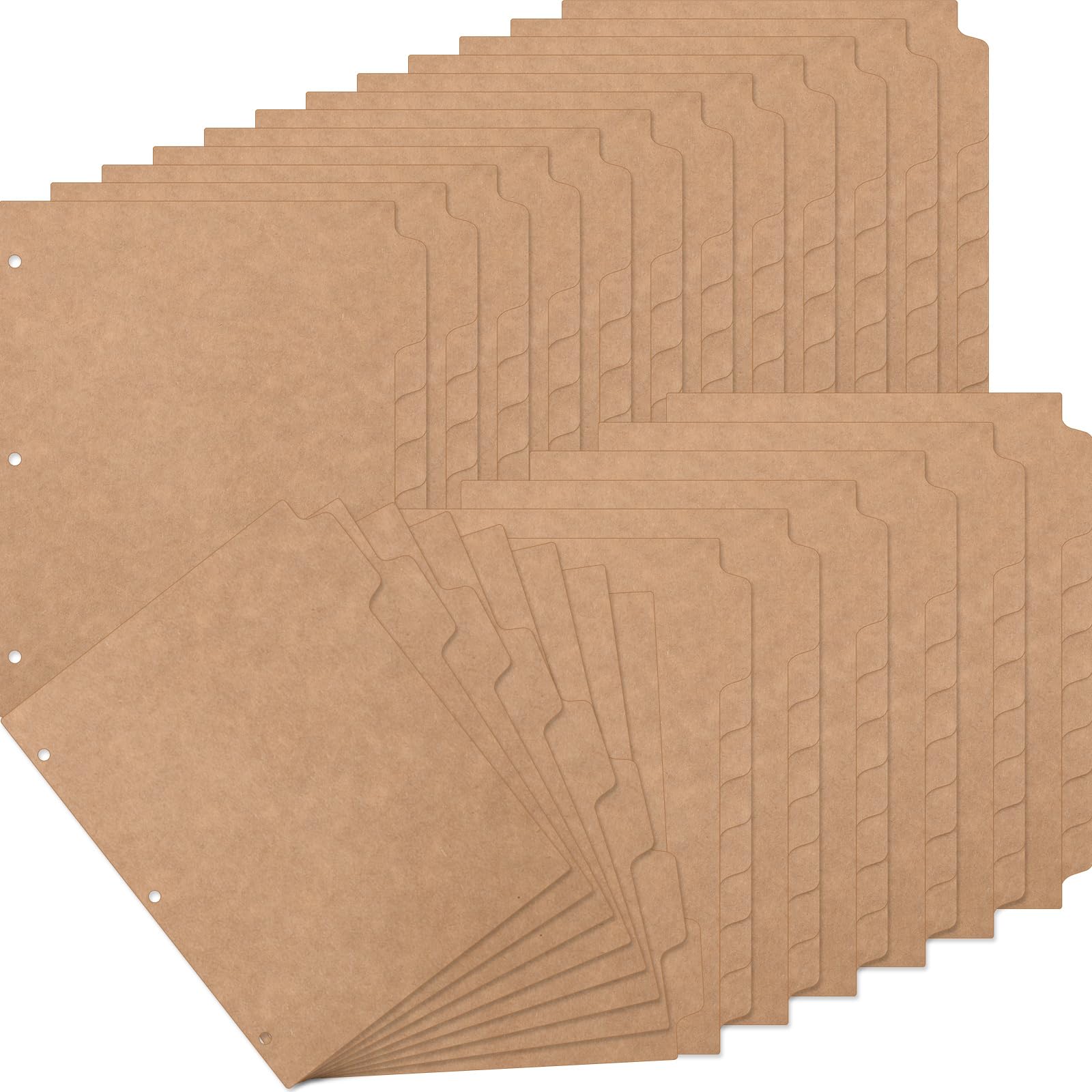 Thenshop 192 divisores de carpeta de 3 anillos con pestañas, 24 juegos de 8 separadores de pestañas para carpetas de 3 anillos, divisores de página tamaño carta para carpeta de 3 anillos con pestañas