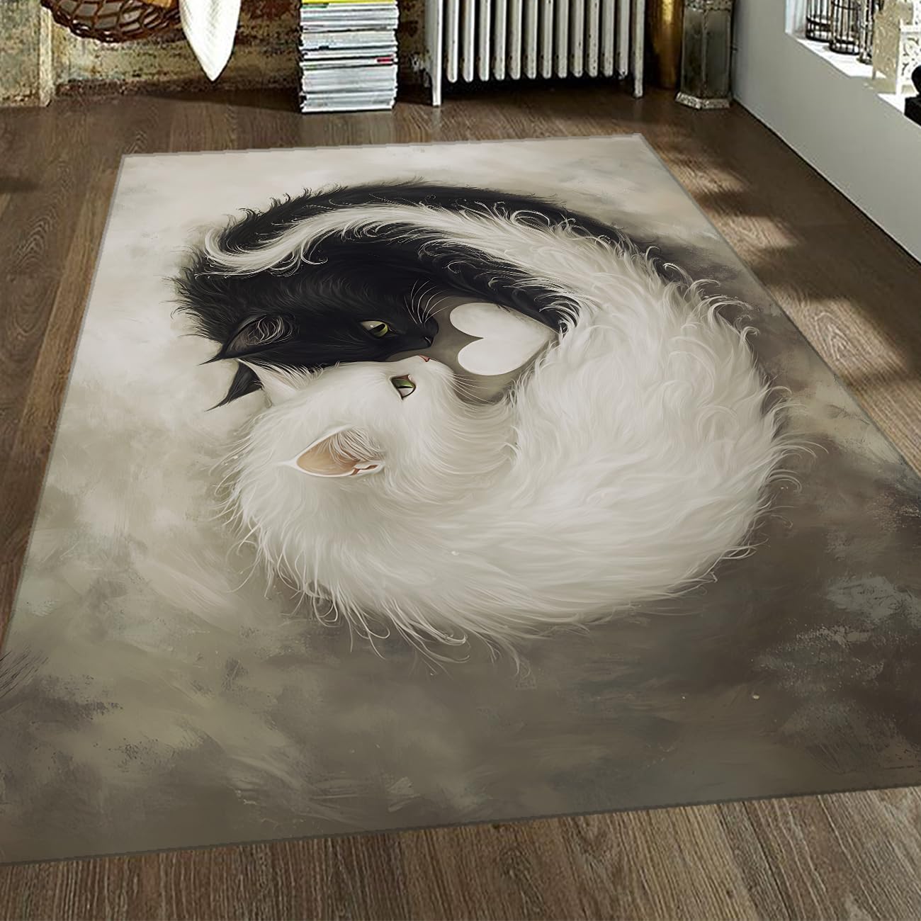 Carpette animal salon grise 140x200cm lavable et imprimée