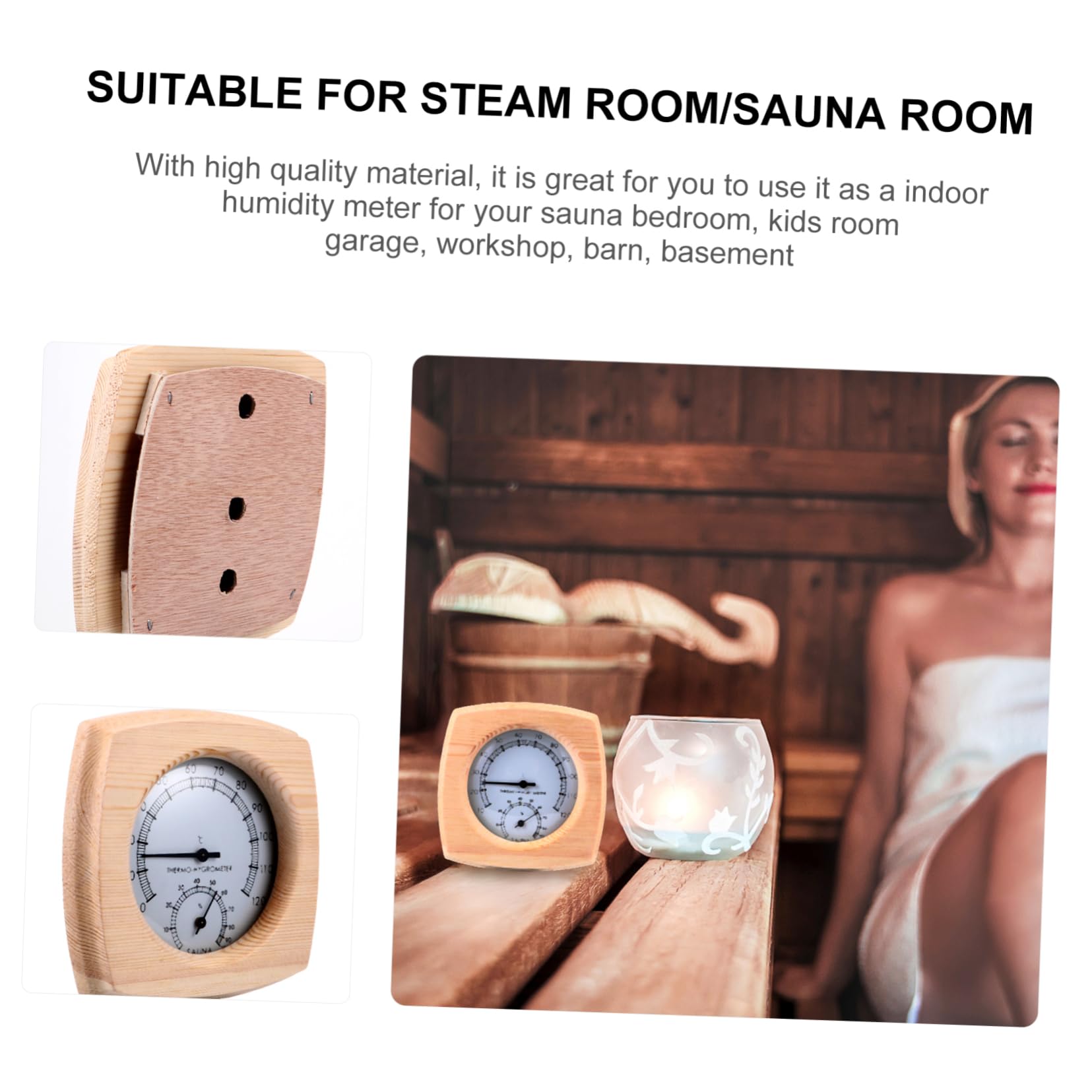 BCOATH 1pc Sauna Humidity Thermometer Wood Sauna Hygrothermograph Digital Humidity Temperature Meter Indoor Spa Thermostat Sauna Equipment Wood Sauna Room Hygrometer Wooden Mini