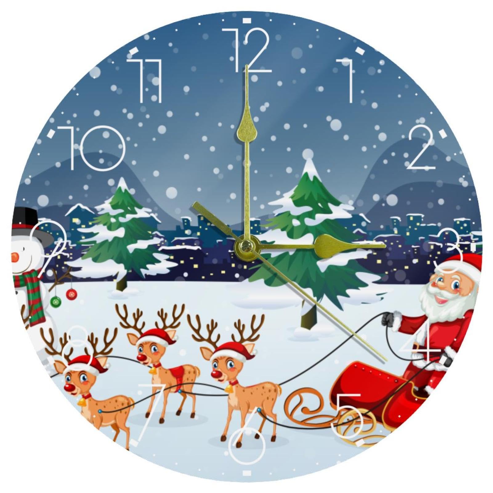 Horloge murale silencieuse à quartz et cadran circulaire pour école, ferme et chambre