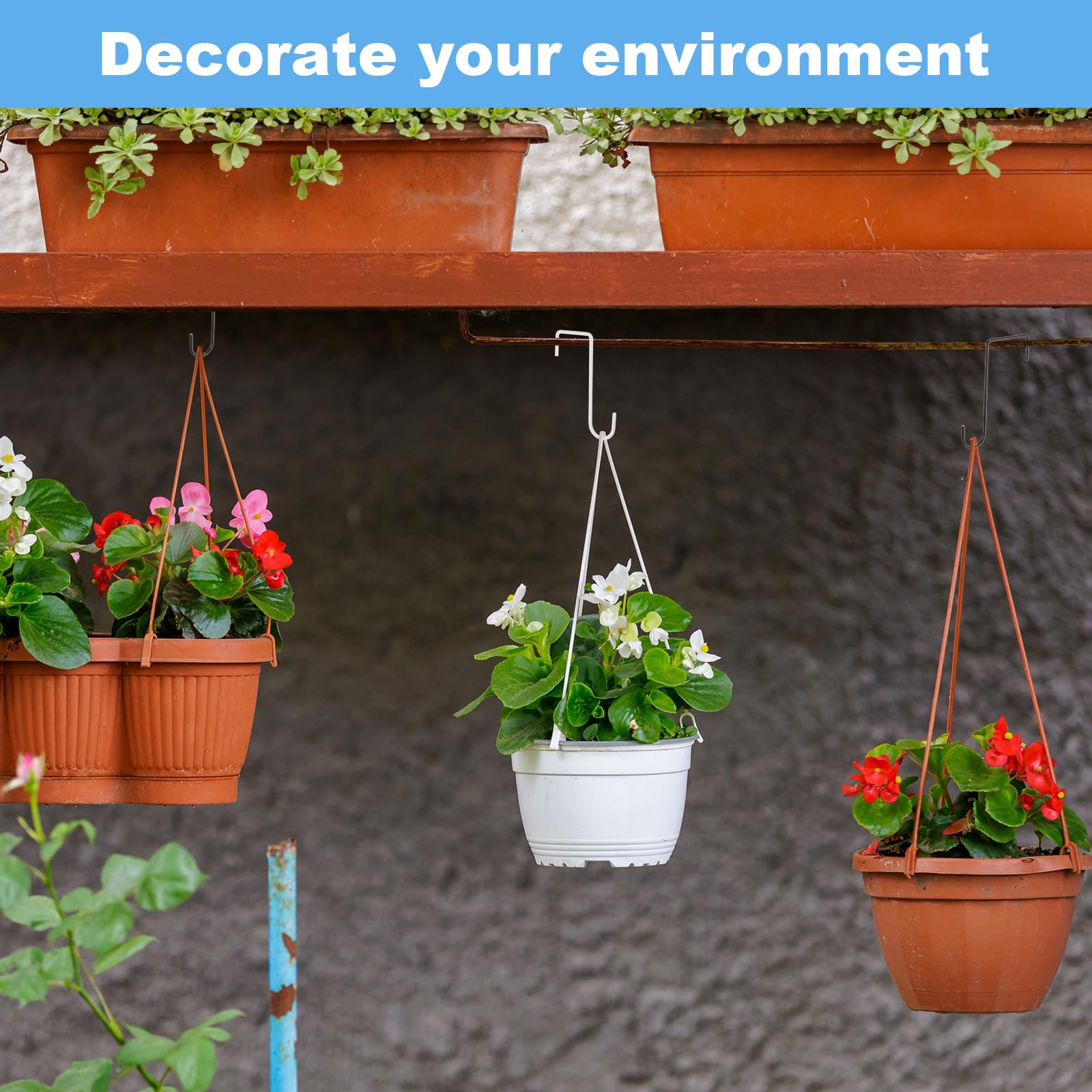 Ganci Da Recinzione Zimjoy - Set 8 Pezzi In Vinile Nero Per Piante, Decorazioni Da Giardino - Foto 4