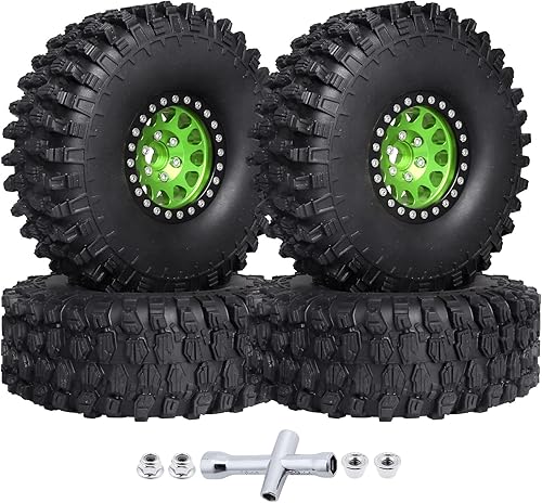 CrazyHobby 4 ruedas y neumáticos Beadlock de 19 piezas con inserto de espuma para Traxxas TRX-4 Axial SCX10 II Redcat Everest Gen7 Redcat Gen8 la