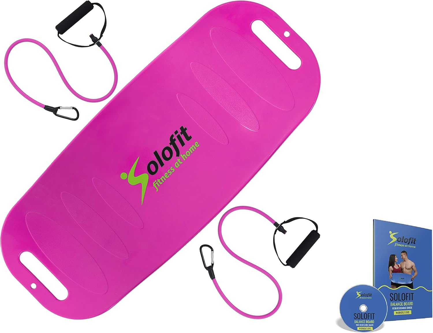 Balance Board with Resistance Bands - Fitness Board for Adults – The Abs Legs Core Workout Balancing Board - Ideal for Core Workout, Dancers, Ankle Workouts, Balancing Exercises,