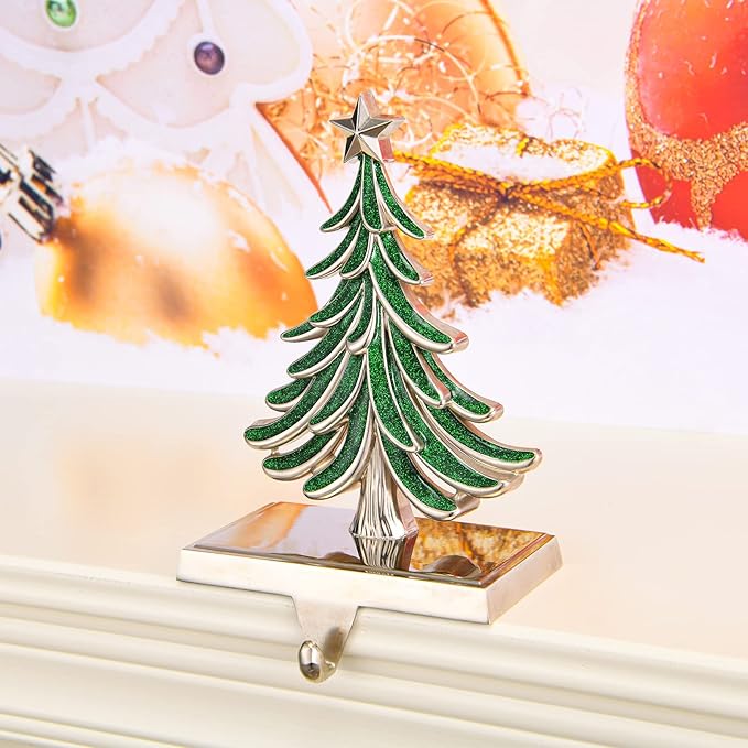 Christmas Tree Stocking Hangers for Mantel, Christmas Tree