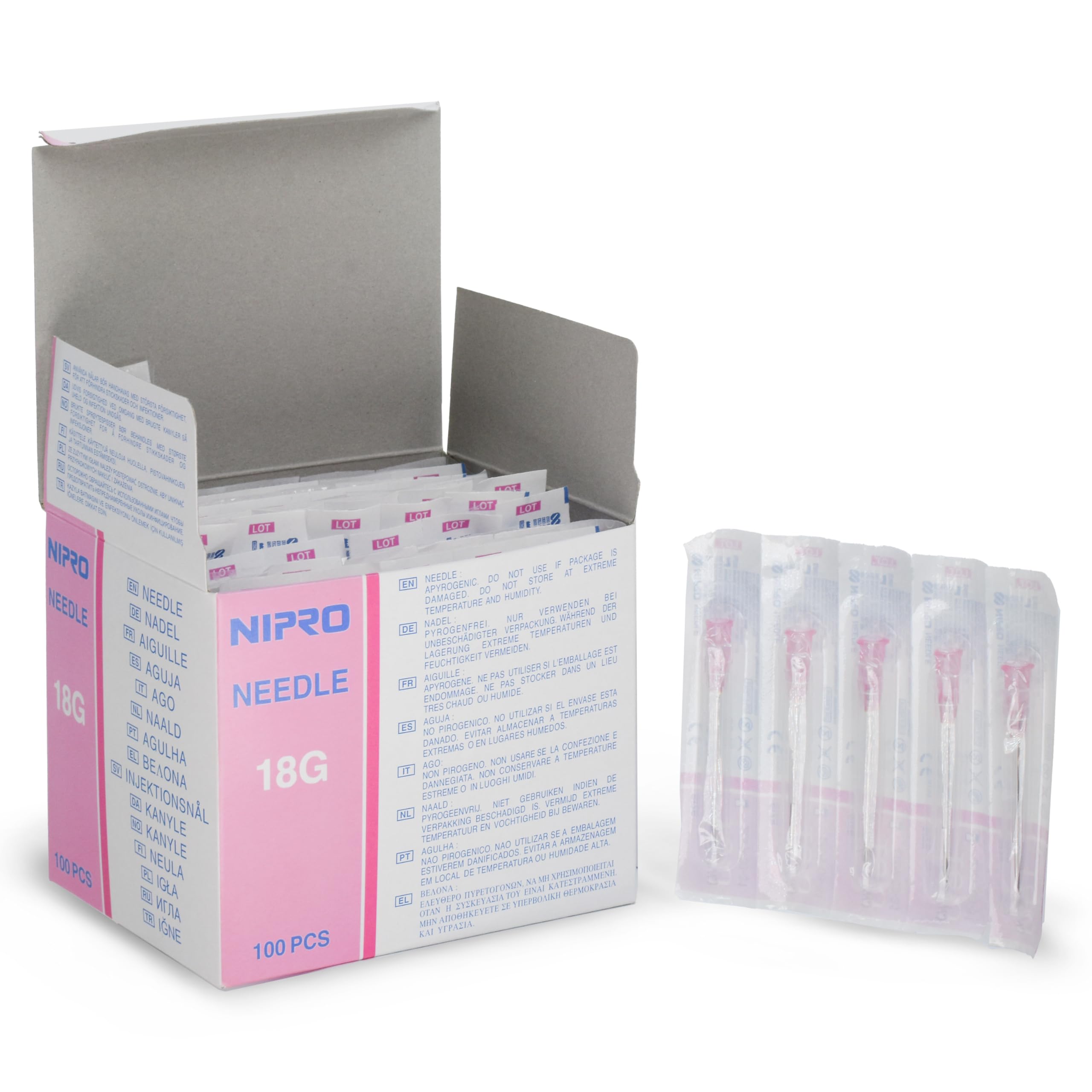 100 Seringues Hypodermiques Stériles 18G 1,2x40 mm | Usage Professionnel | Haute Précision et Flux Optimal
