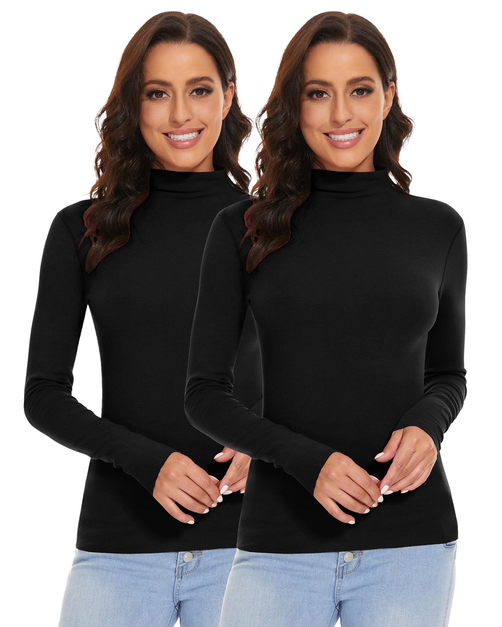 SIMIYA Rollkragenpullover Damen Thermounterwäsche Damen Thermo Oberteil | Thermo Oberteil Damen, Rollkragenshirt Damen, Plüschfutter Kuschelig, Langarmshirt Slim Fit, Mock-Ausschnitt