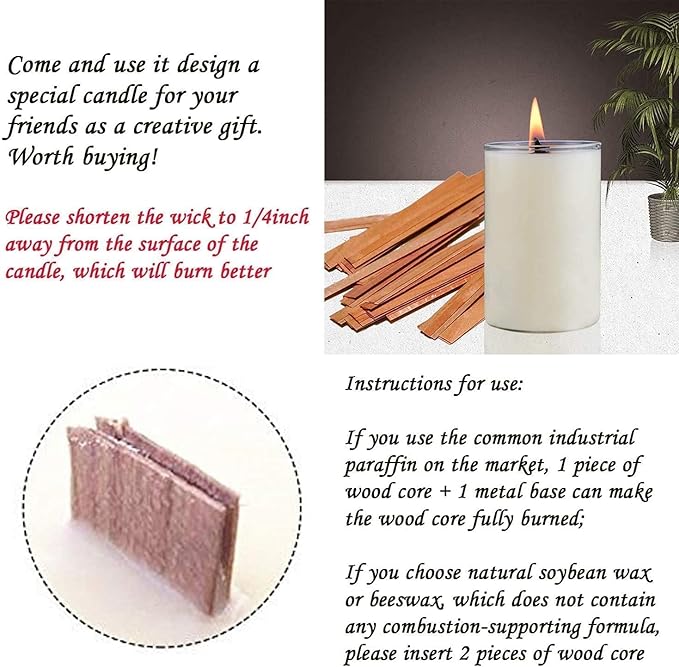 Pabilos de Madera para Velas PXBBZDQ 50 Juegos miniatura 5