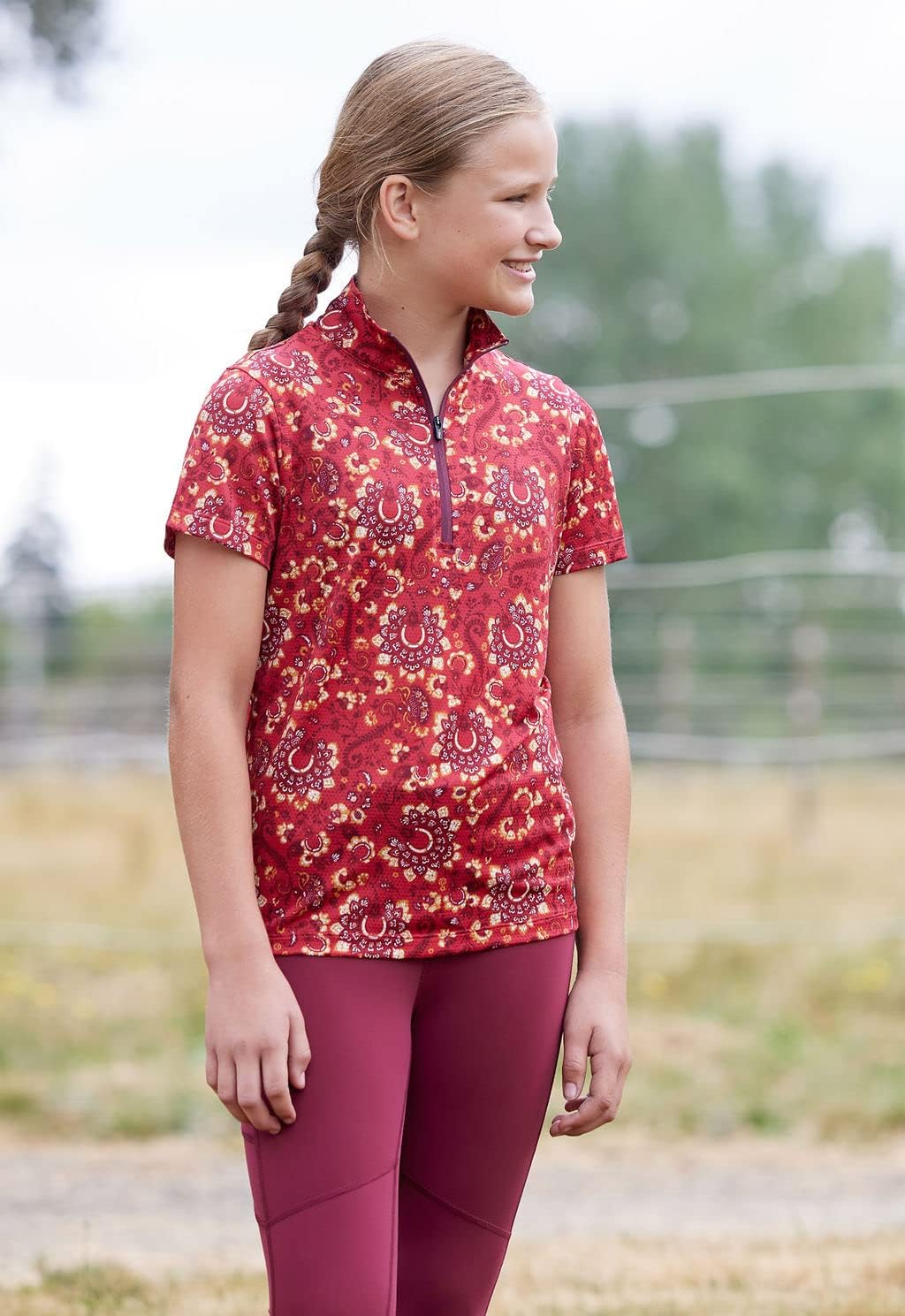 Kerrits Kids Always Cool Ice Fil Short Sleeve Shirt - Print