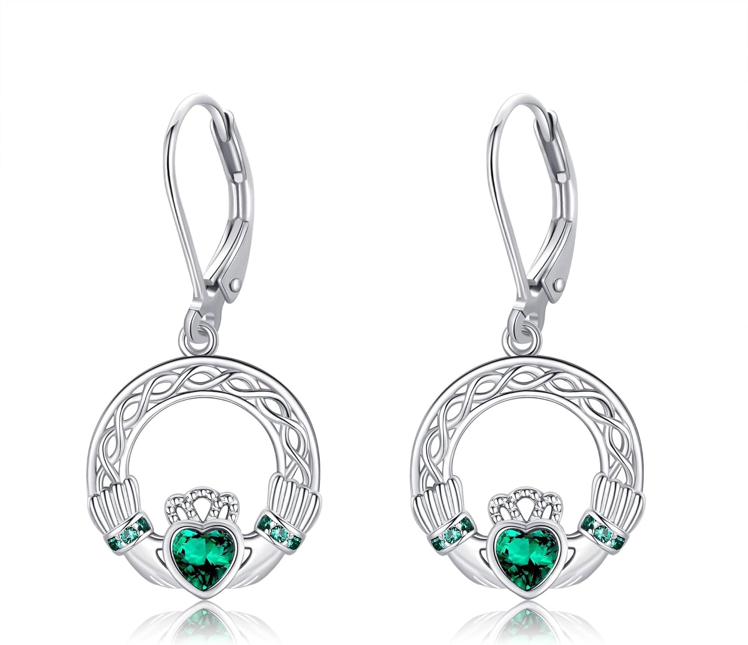 Claddagh Earrings 925 Sterling Silver Claddagh Jewelry Gift for Women