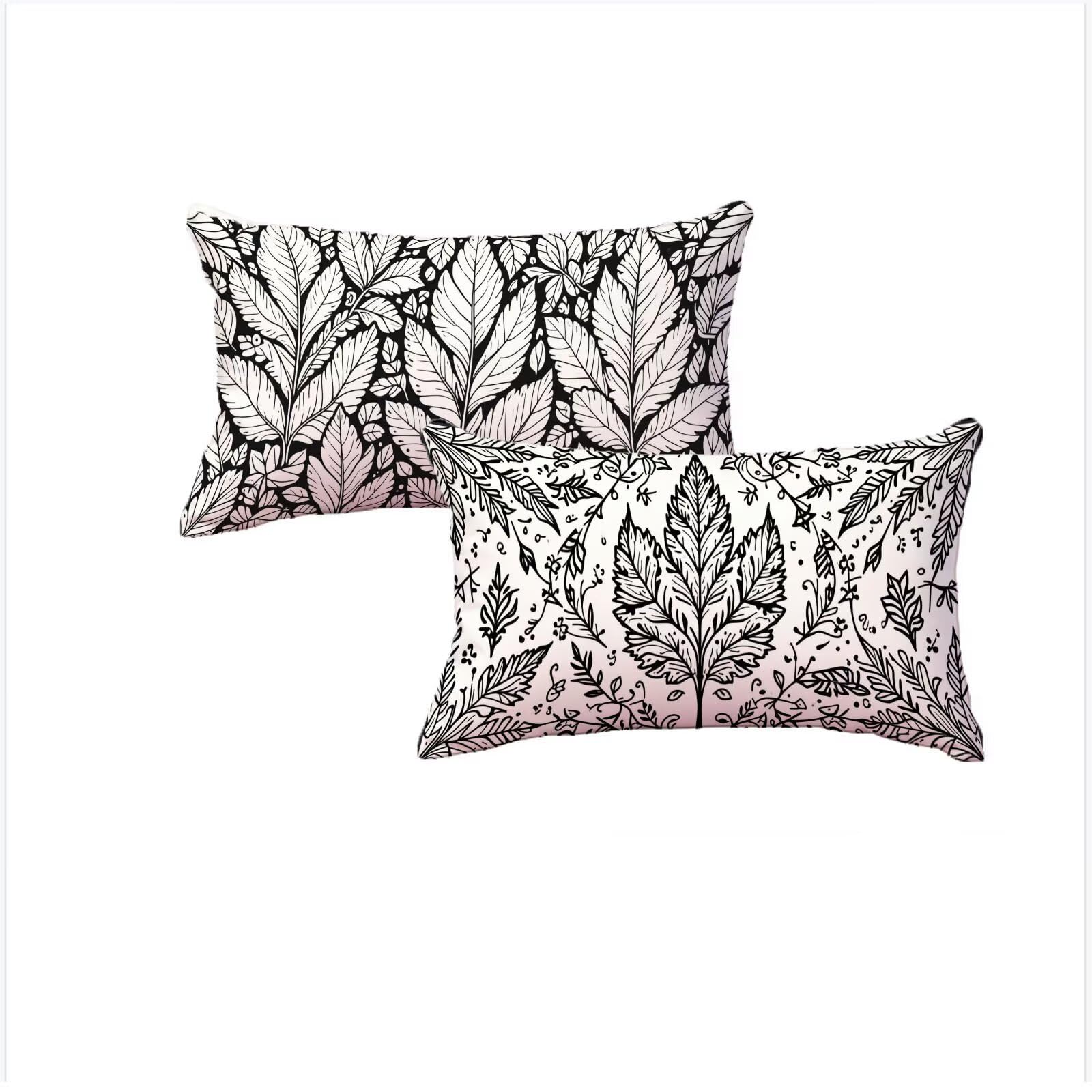 Housse coussin 40x70 imperméable en velours noir avec zip lot de 2
