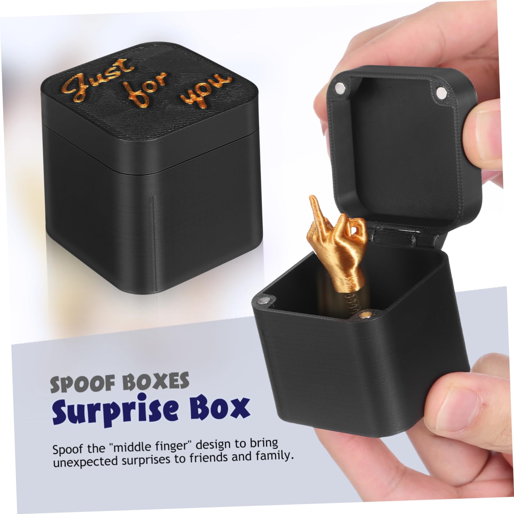 Boîte-Cadeau de Farce de Noël Créative – Décor de Bureau et Maison avec Doigt du Milieu Amusant (1Pc
