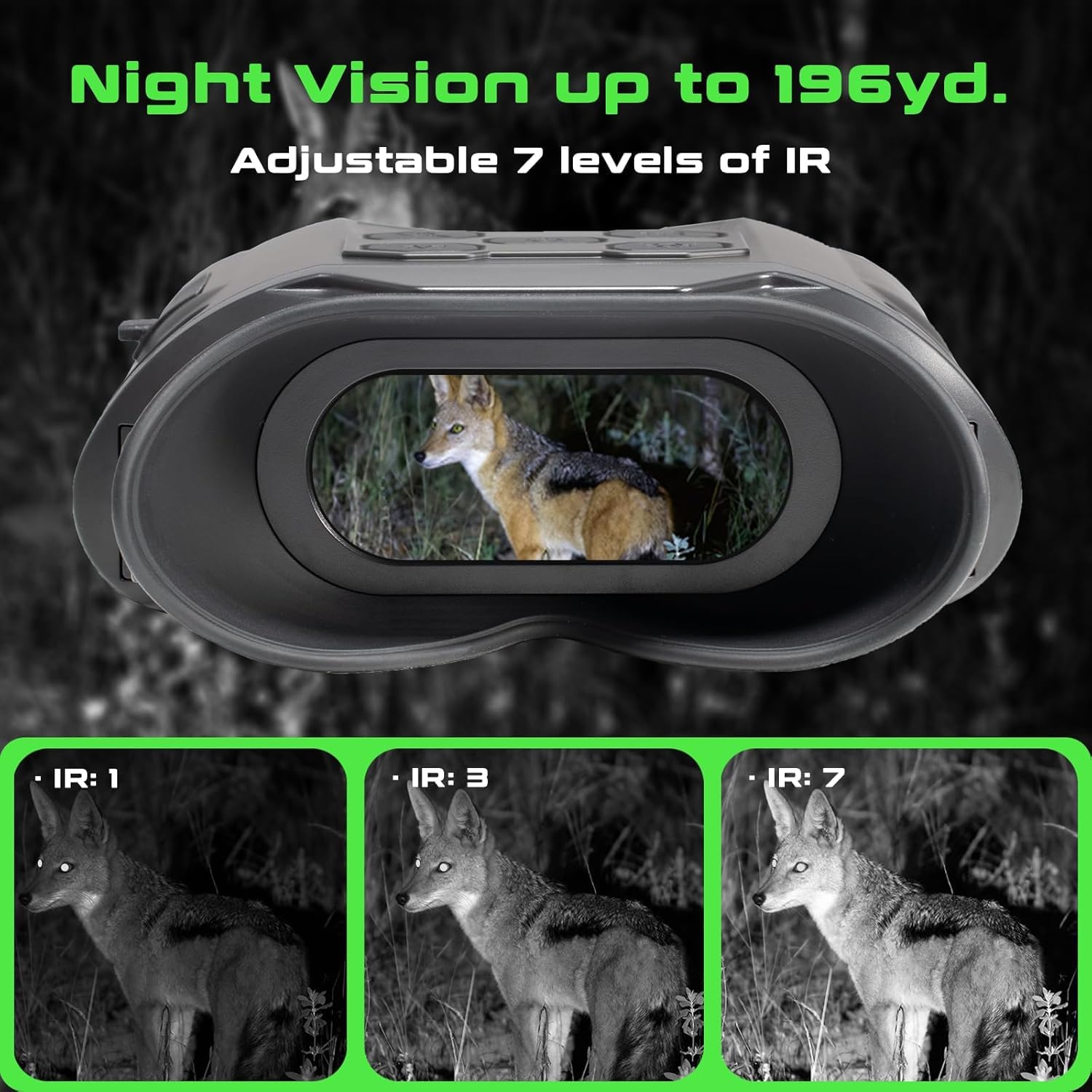Grey Bear Visión Nocturna Estrella I Binocular Infrarrojo I Visión Nocturna 180M I 9X Ampliación I Pantalla panorámica digital I Función de Foto y Video