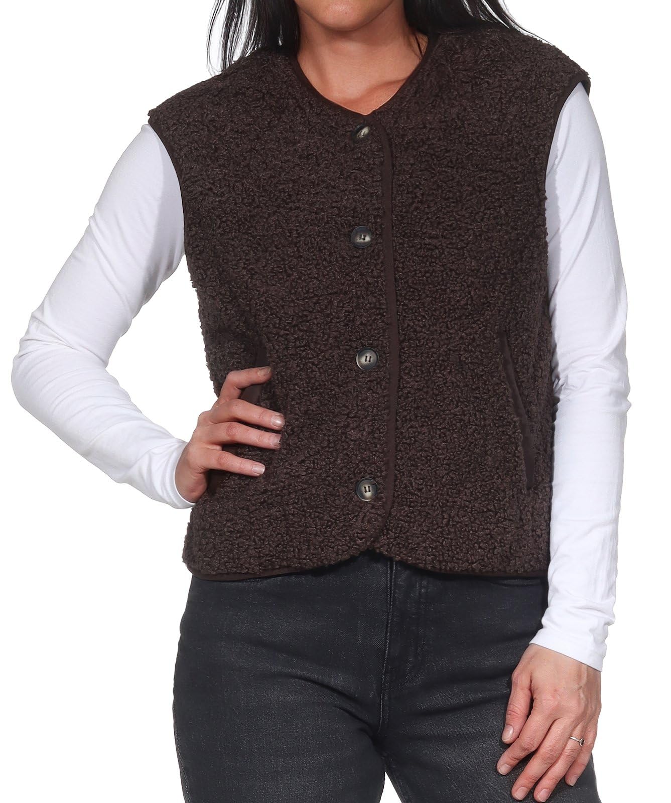 ONLY Damen Onlines Teddy Waistcoat Cc Otw Onlines Teddy Waistcoat Cc Otw (1er Pack)