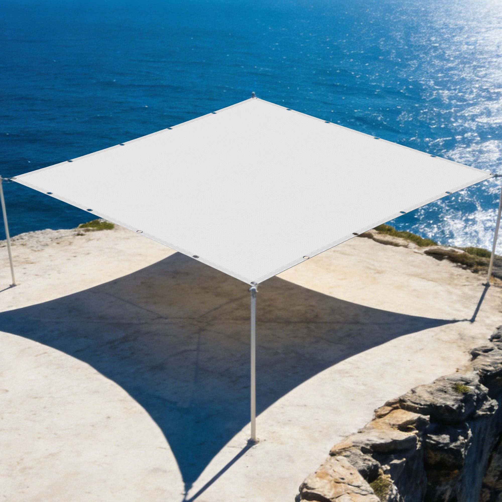 Voile d'ombrage 250x250 cm blanc imperméable pour terrasse