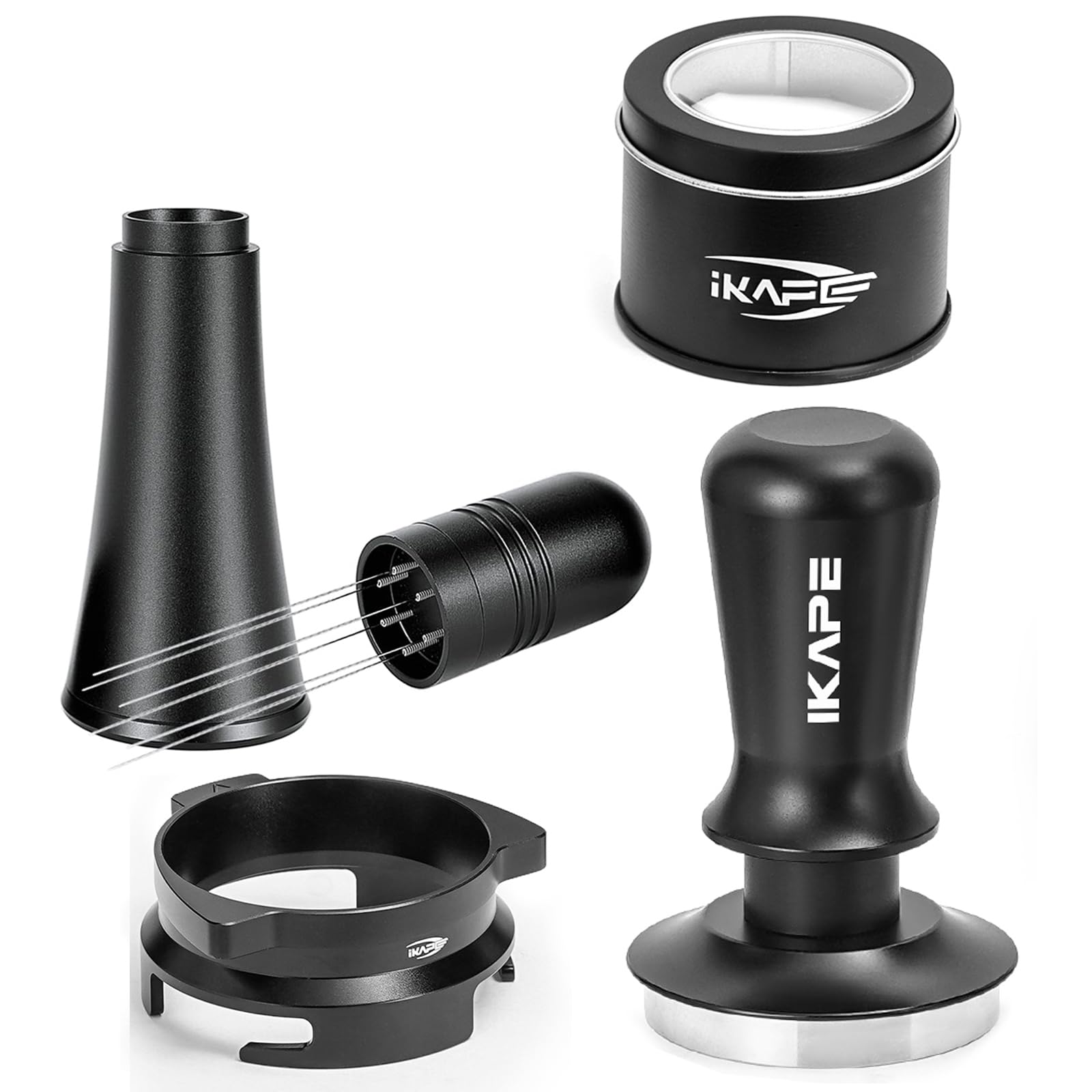 Amazon.com: IKAPE 54mm Espresso Tamper Kit 4 in 1 Black, Complete