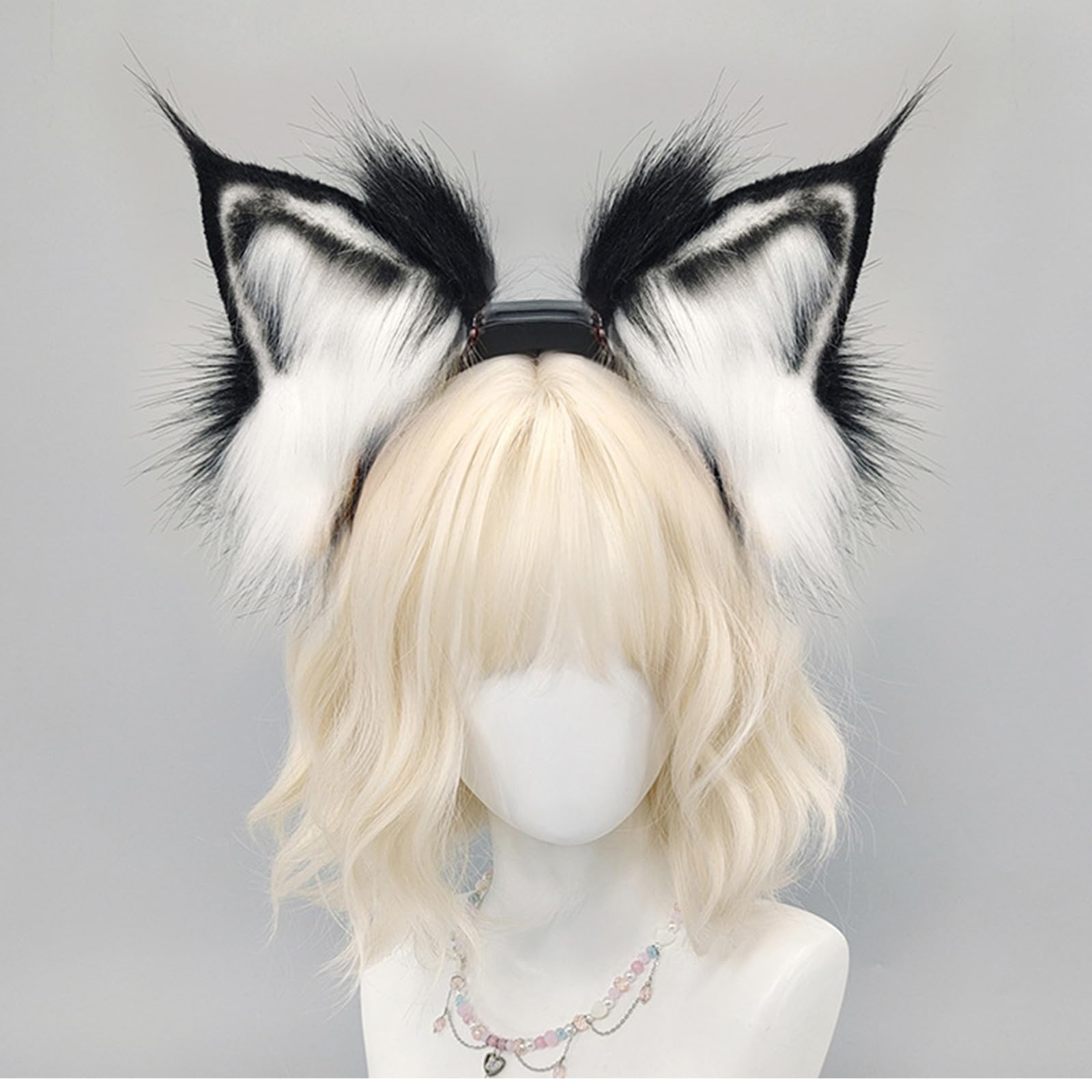 Diadema de orejas de imitación para cosplay de gatito, diadema de orejas activadas por movimiento y tacto para disfraz de fiesta de Halloween