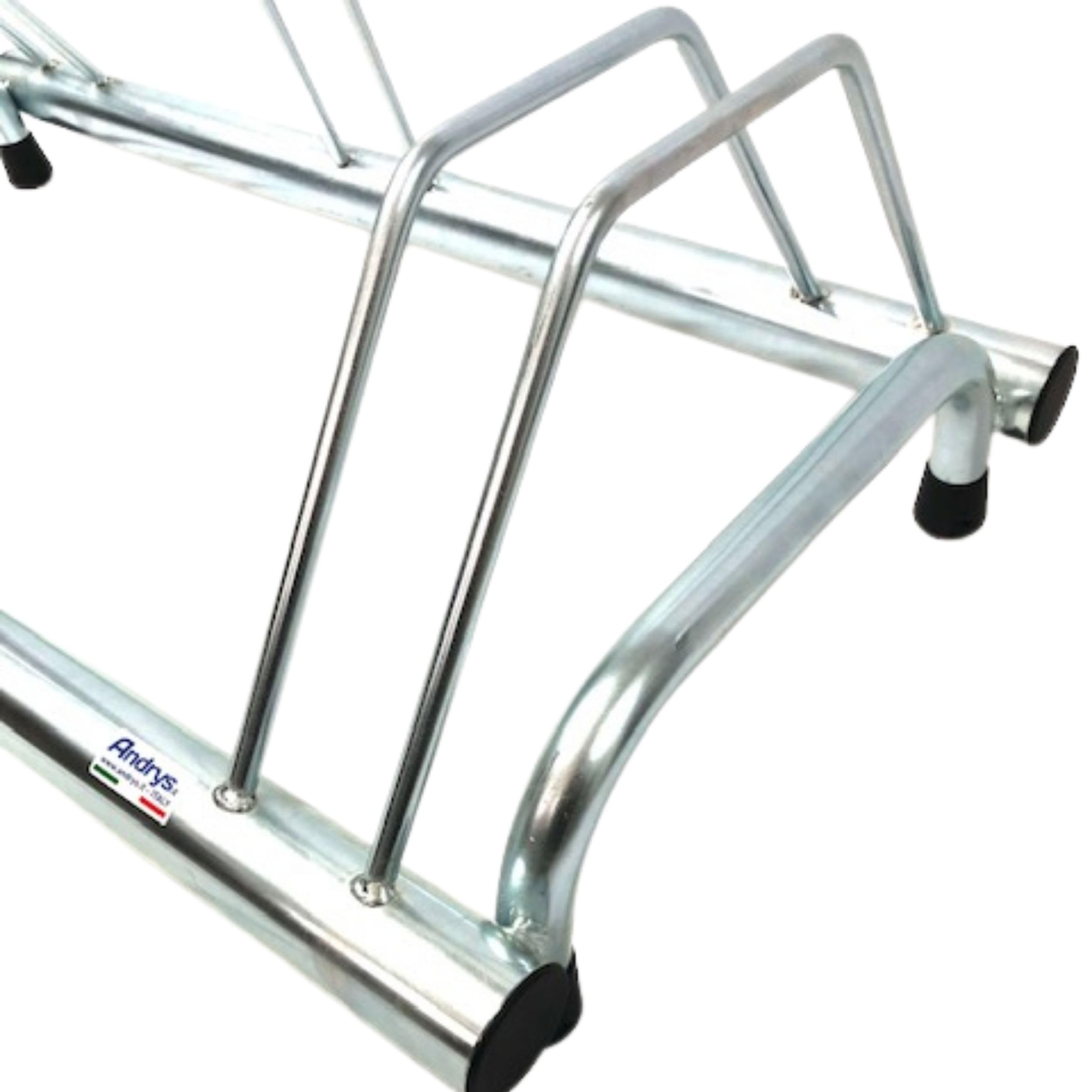 Andrys Rastrelliera Biciclette Da Terra 3 Posti – Porta Bici In Acciaio Inox Per Esterni/Interni – 77x42x40 Cm, Grigio