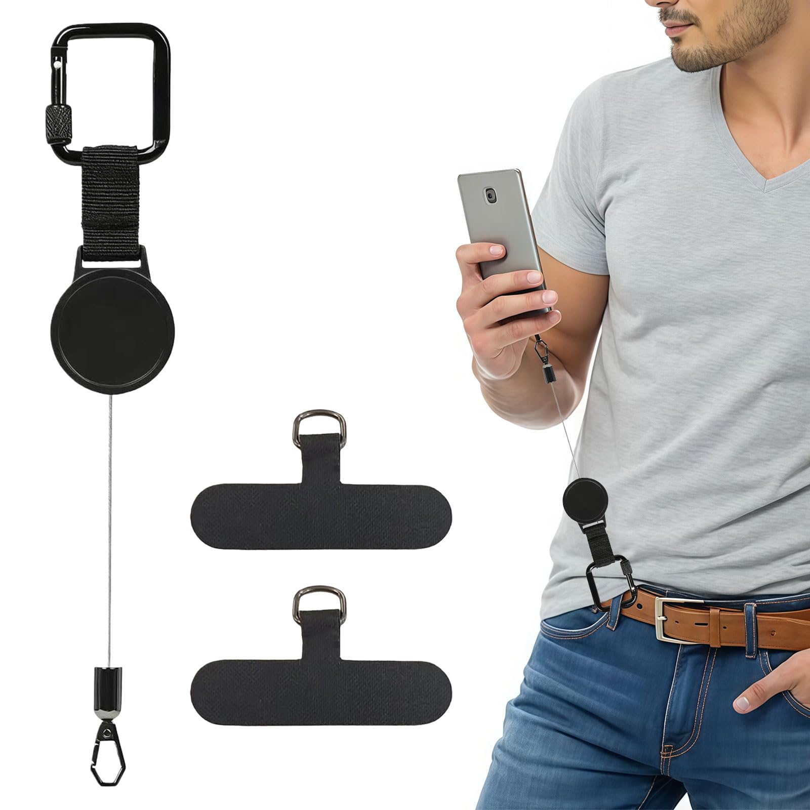 Phone Safety for Outdoor Activities, Extendable Phone Safety for Hiking, Climbing, Fishing, Theft Protection, Retractable Phone Holder