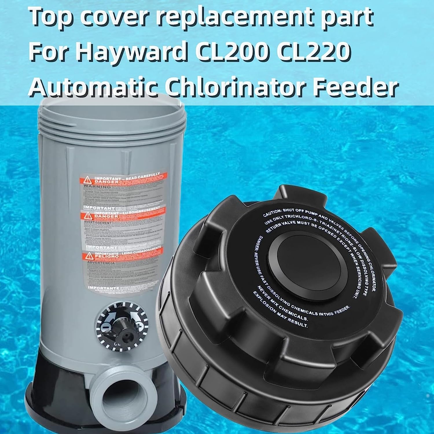 The zowu CL200 Chlorinator Cover for Hayward CLX200CA CL220 Automatic Chlorinator Feeder, Automatic chlorinator Feeder top Cover Replacement Part