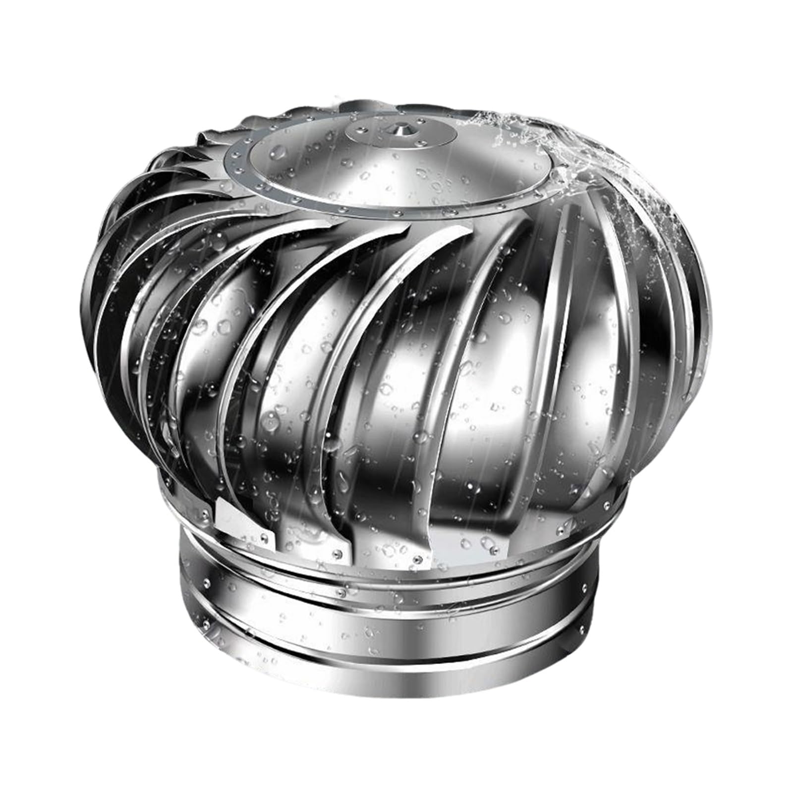 KGLHJDY Rain Chimney Spinner Cowl Stainless Steel Roof Chimney Cap Rotating Ventilation Cover for Most Standard Chimney Pots 75-400mm(110mm/4.33in)