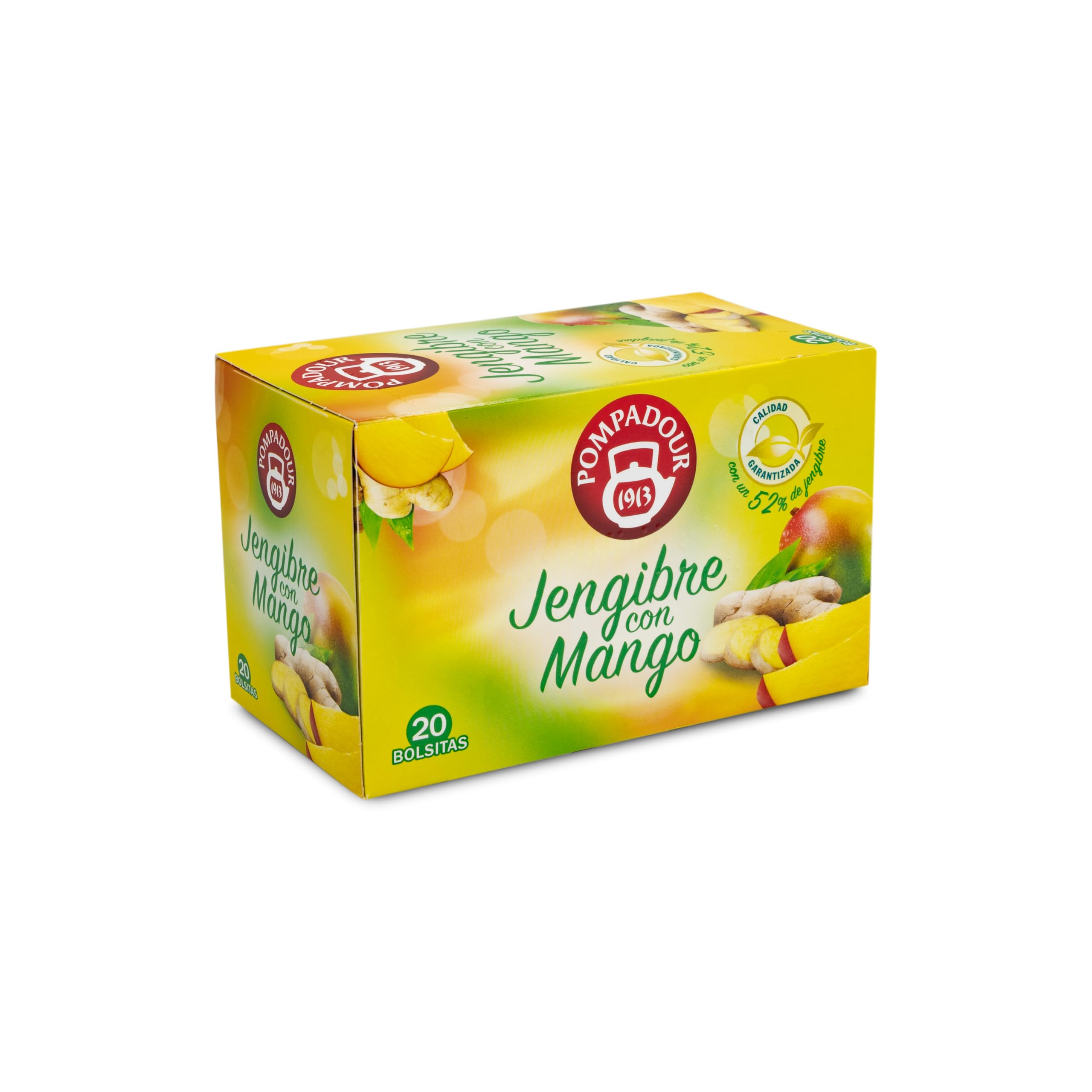 Pompadour Infusión Jengibre con Mango 20 Bolsitas de 2,25 Gr