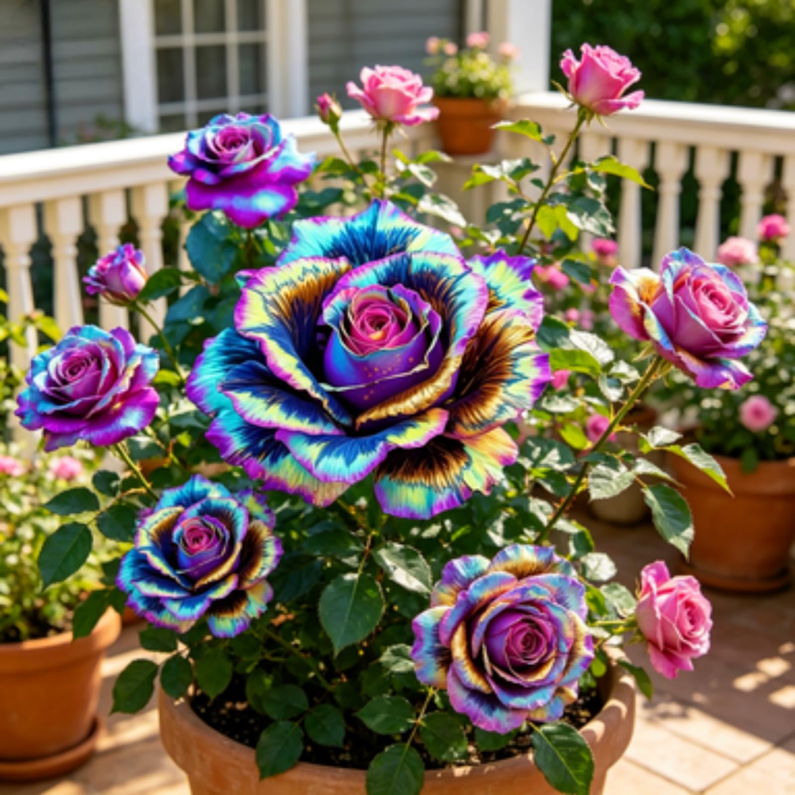 Herausragend Rosenpflanzen, Rosenrhizom, Rosa, Kältetolerant Mehrjährig, Gewächs für Privatgarten und Blumentöpfe, Pflegeleicht-4Rhizome-B