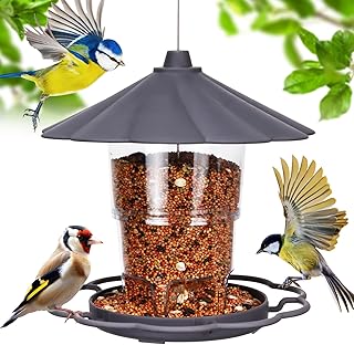 PBWZF Hanging Bird Feeder, 820 ml Foldable Hanging Bird Feeder, Bird Feeder for Hanging, Weatherproof, Plastic Feeding House for Birds, Suitable for Balcony, Garden product image