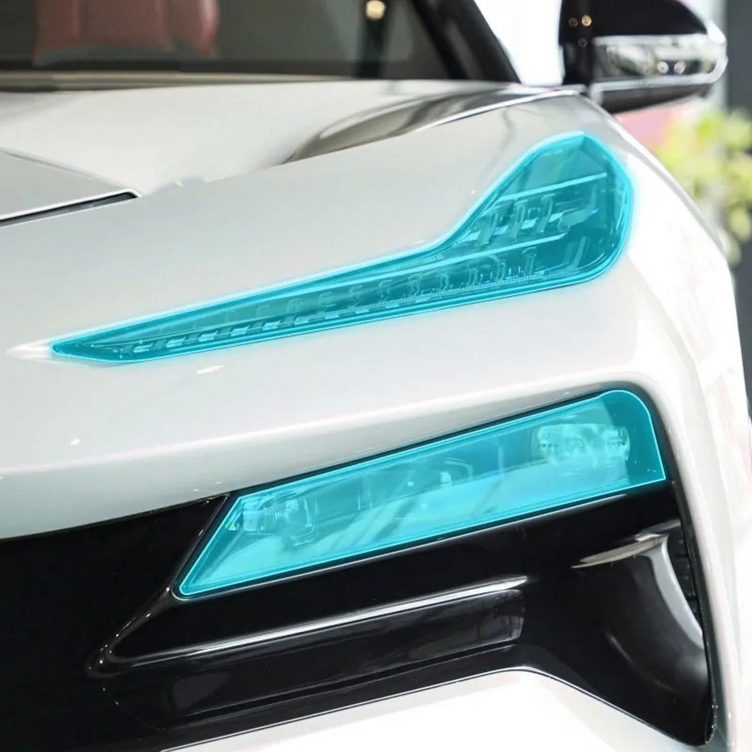 Samlng Transparent Car Front Light Film For Lotus For Eletre 2023 2 Pcs Car Headlight Protective Film Headlamp Black Tpu Sticker