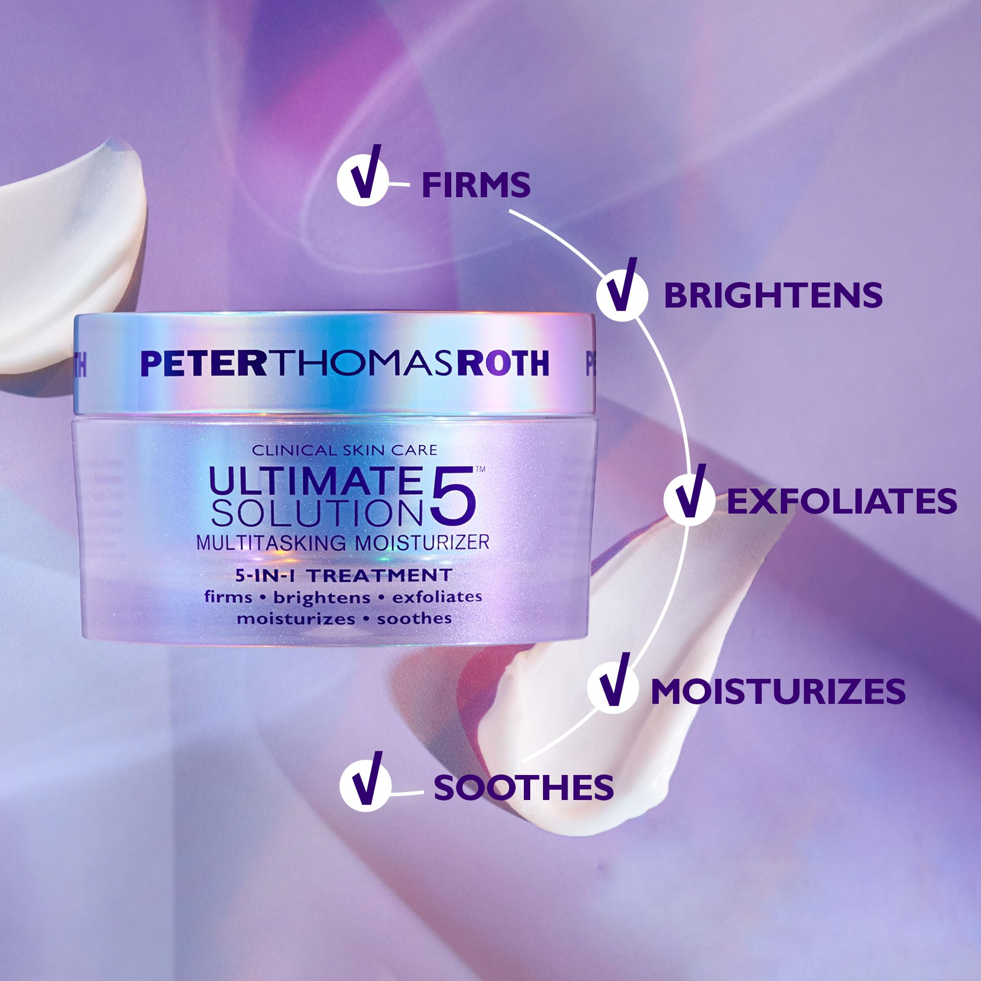 Peter Thomas Roth - Ultimate Solution 5 Multitasking Moisturizer 50ml – Anti-Aging Gesichtscreme mit Vitamin C, Peptiden, AHA, Hyaluronsäure & Kollagen – 5-in-1 Pflege für strahlende Haut