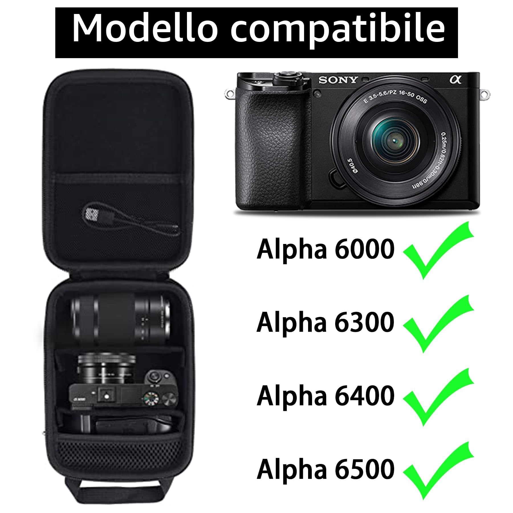 Aenllosi Custodia per fotocamera digitale mirrorless Sony Alpha a6000/6300/6400/6500/6700 (solo custodia)
