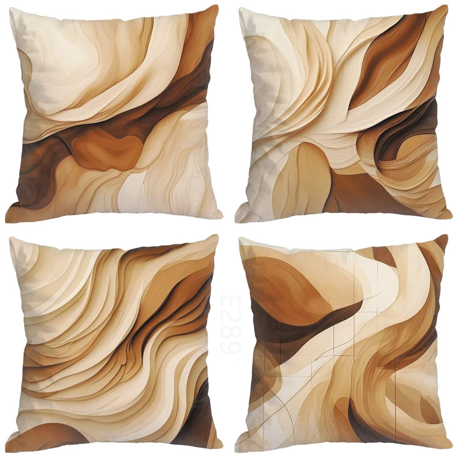 Giallo senape Federe Cuscini Divano 55x55cm,4 Pack Moderno Estate Esterno Cuscini per Divano,Doppio Lato Quadrato Morbido Cuscini Divano,per Divano Soggiorno Sedia Autunno Dekoration Cuscino LY-289