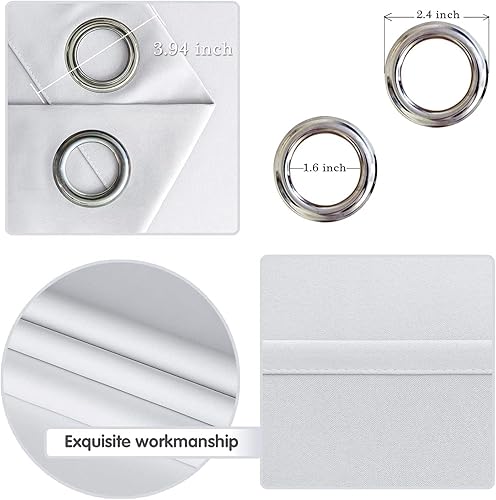 Miniatura 3 de DWCN Partiton - Panel de cortina opaca para dormitorio, con aislamiento térmico, ahorro de energía, con ojales, para puerta de patio, divisor de