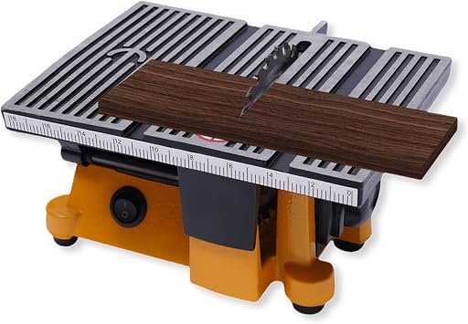 Mini Table Saw Cutting Machine, 90W Electric Table Saws for Woodworking DIY, 4500RPM Bench Tile Cutter Saws with Scale & 3 Blades, Depth Cut 5/8, for Wood Glass Stone Plywood