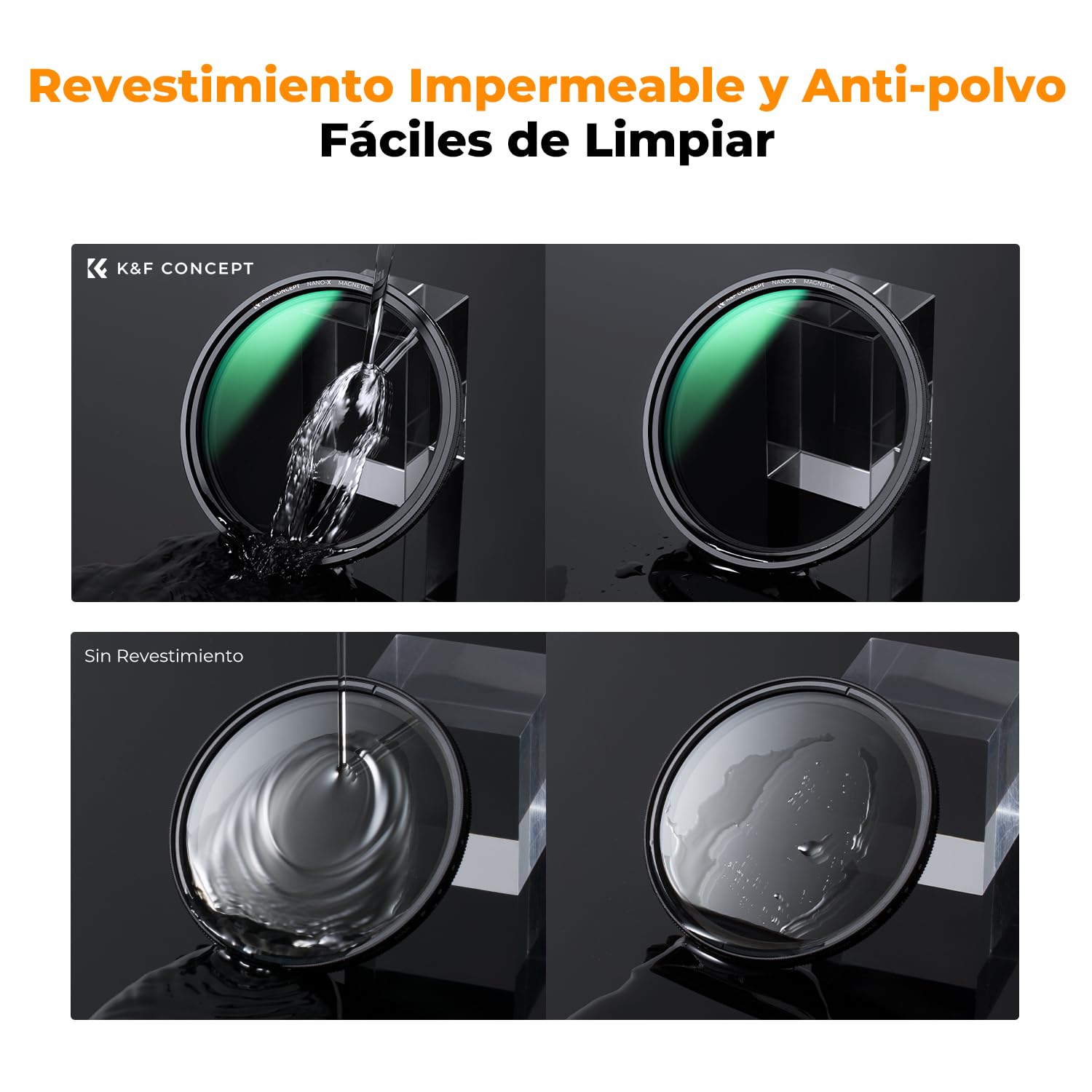 K&F Concept ND Filter - Filtro Gris magnético Variable ND8-128 (3-7 Stop), Filtro Gris Neutro con Adaptador de Objetivo magnético, Nano-Xcel