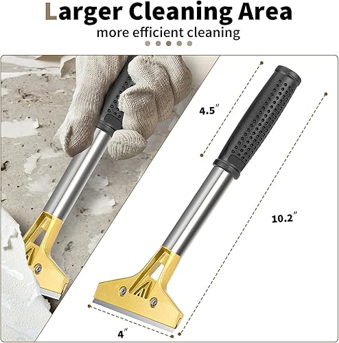 Miniatura 4 de Raspador de hoja de afeitar, herramienta raspadora de piso de 4 pulgadas con 70 cuchillas de metal adicionales para limpiar pintura de calafateo