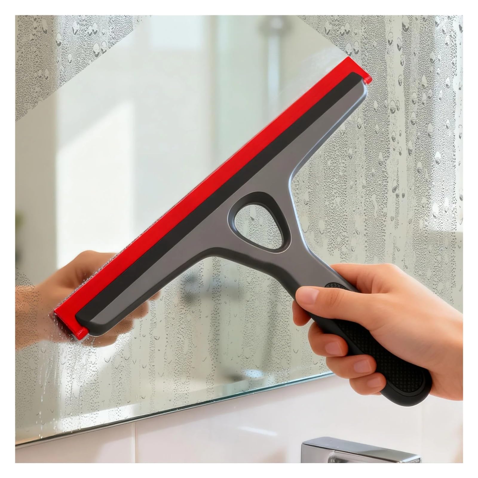 Paquete de 2 escobilla Goma Mano Silicona for Vidrio baño, encimeras, escritorios y Ventanas Coche, Limpiador multisuperficie Secado rápido