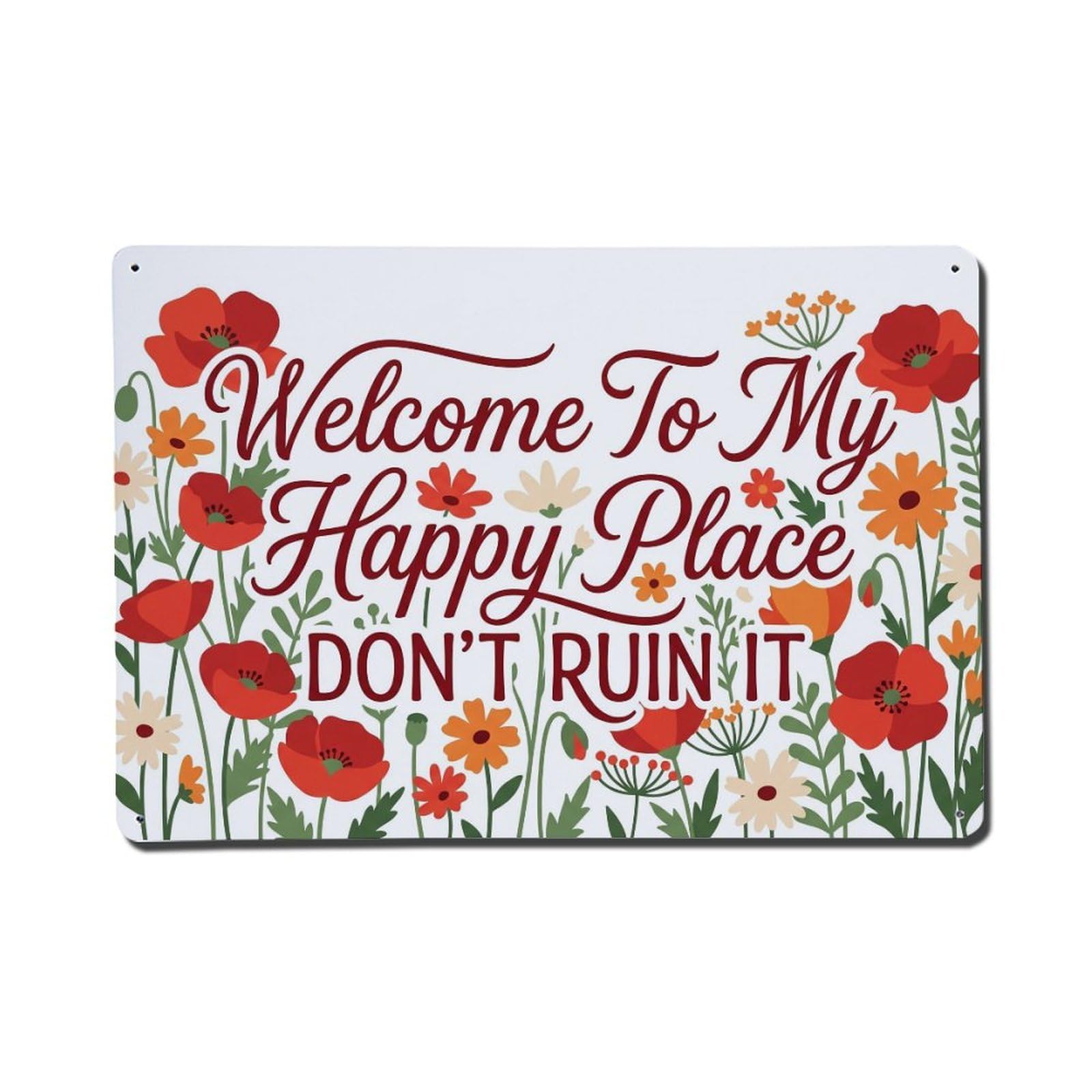 Poppy Field Cottage Humor Metal Tin Sign Plaque Wall Decor for Cafe, Club Bar, Office, Home Garden Metal Poster 8x12Inch